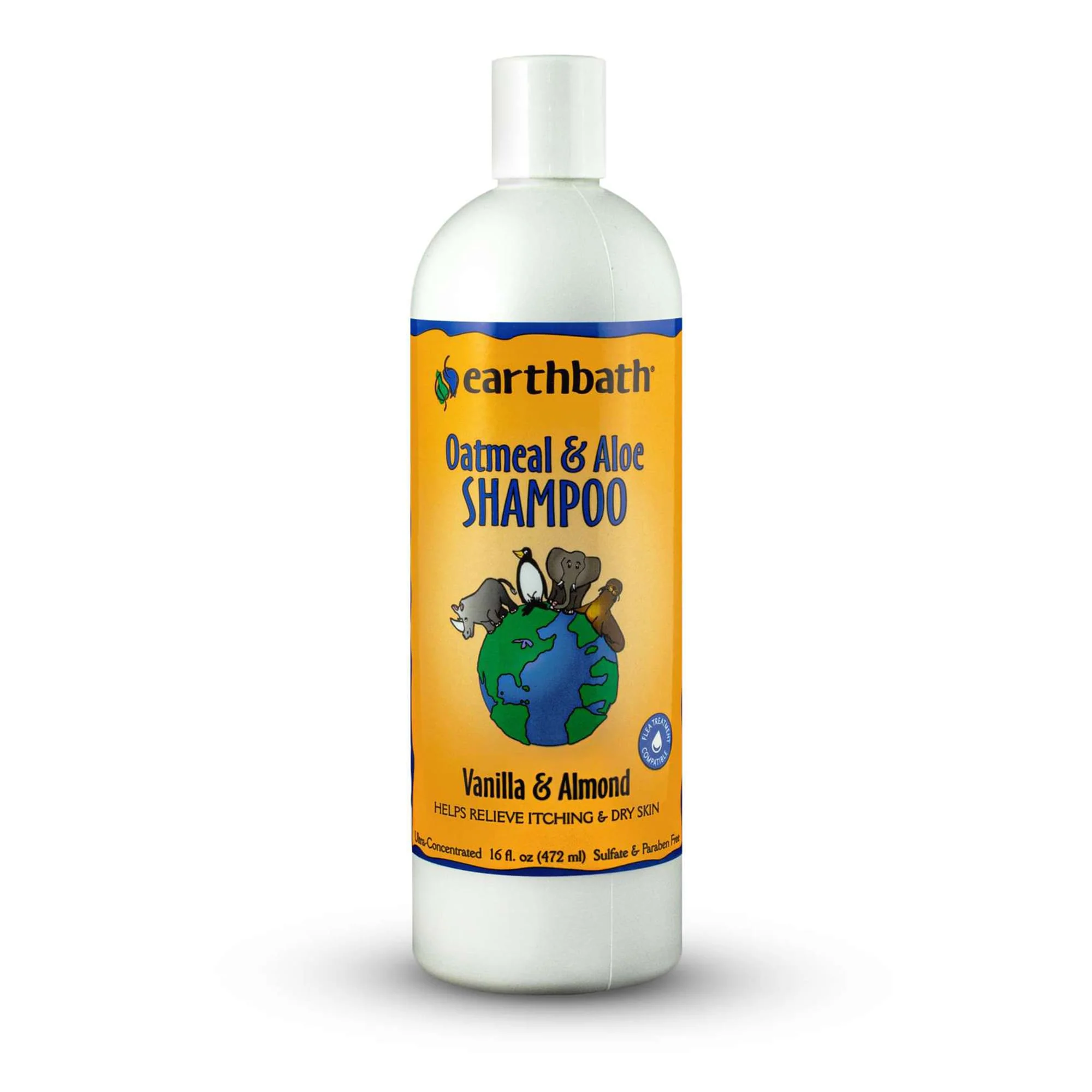 Earthbath oatmeal and aloe shampoo vanilla and almond, 16-oz bottle - Image 1