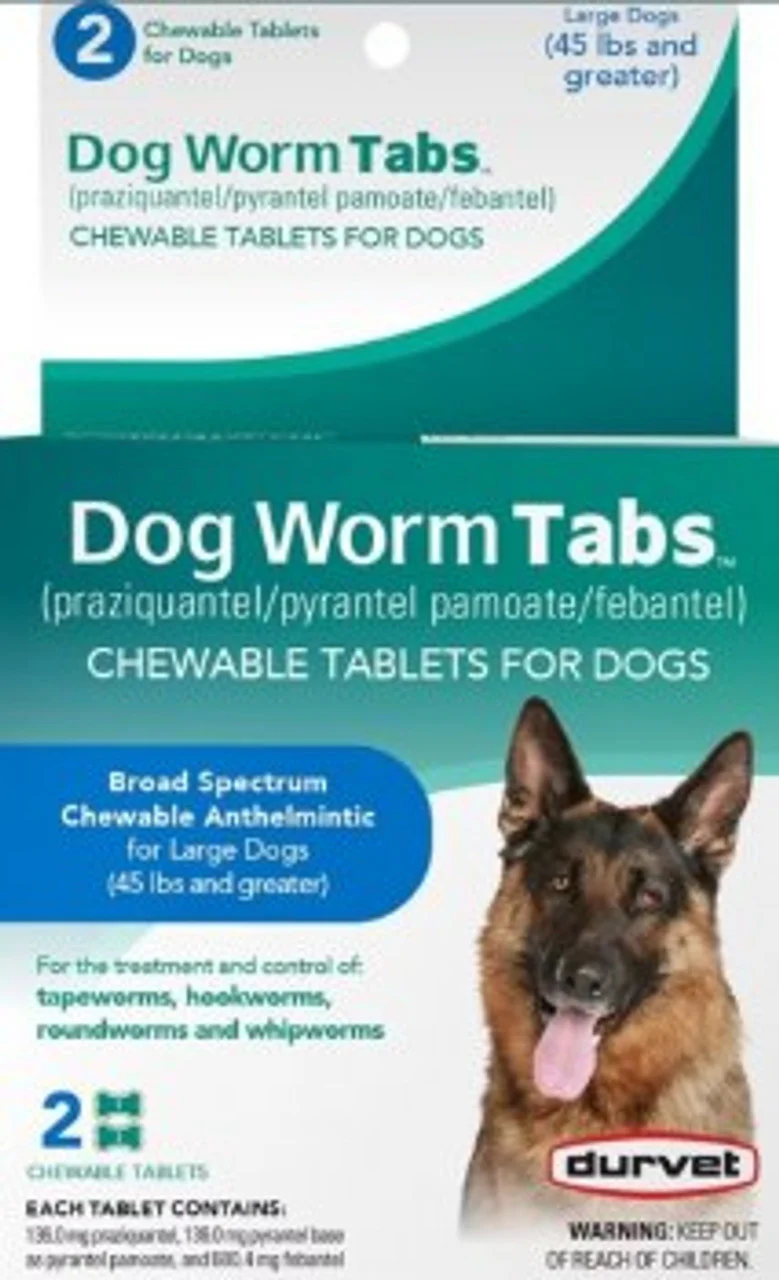 Durvet Dog Dewormer Tabs Large Dog 2 ct - Image 1