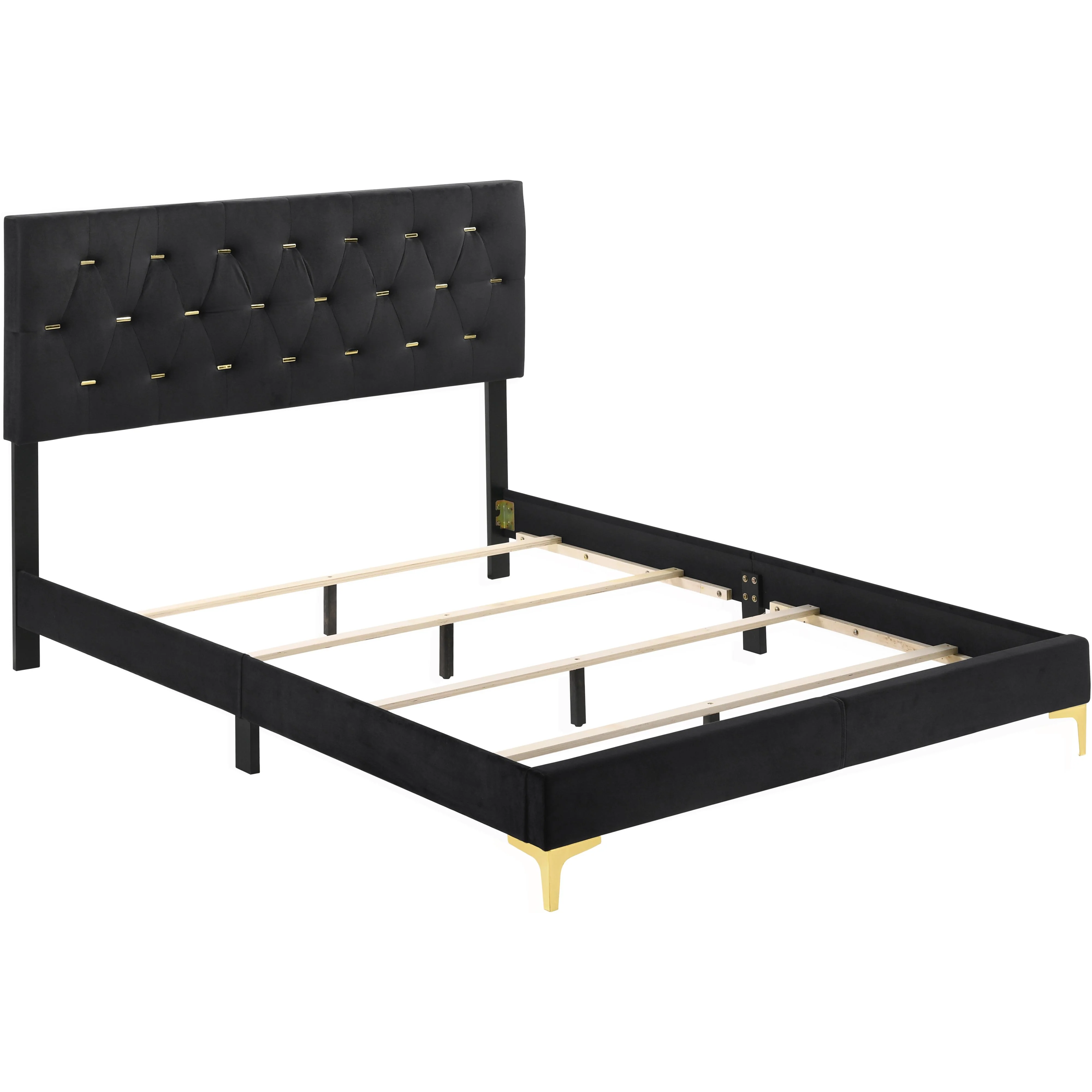 Coaster Furniture Kendall 224451Q Upholstered Queen Panel Bed - Black - Image 2