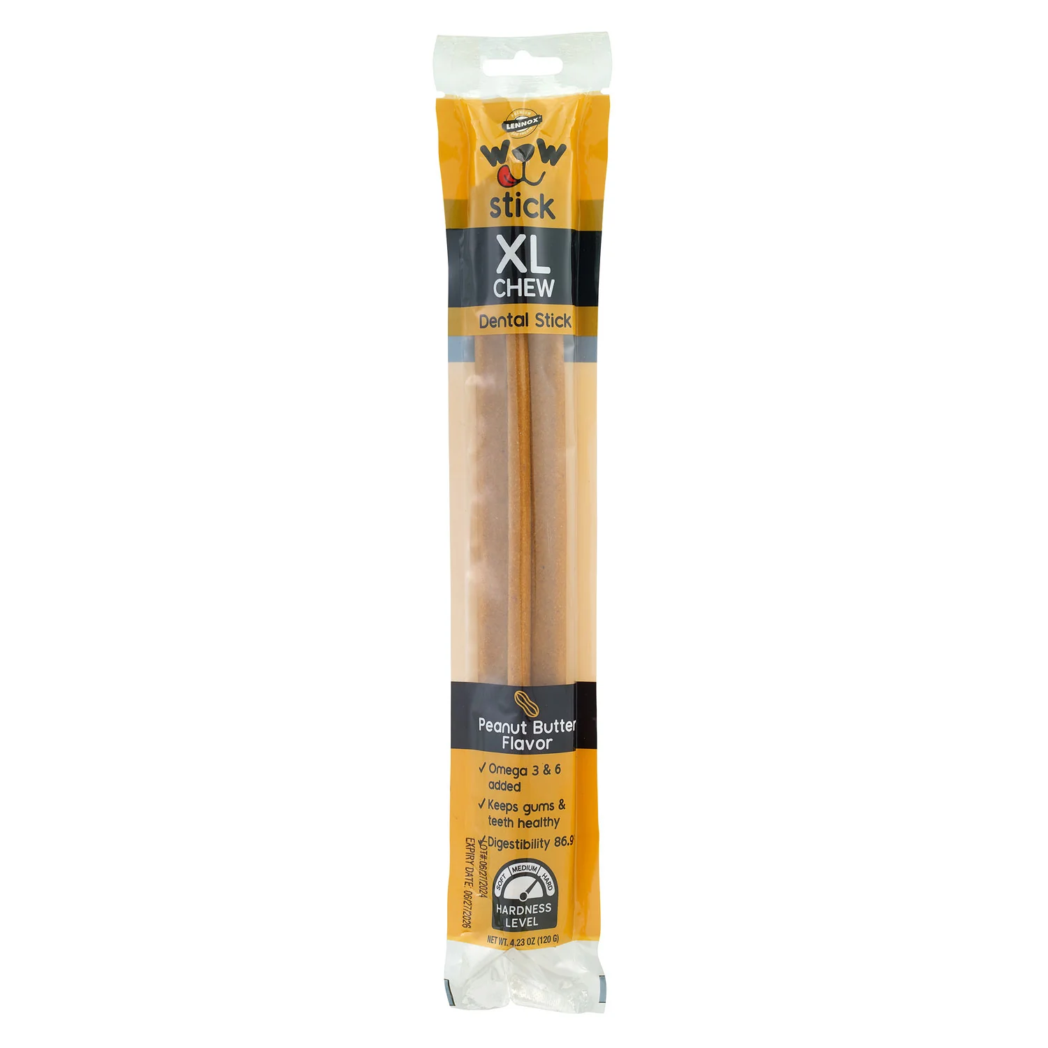 Lennox Dog Treat 4.23oz Wow Stick Peanut Butter - Image 1