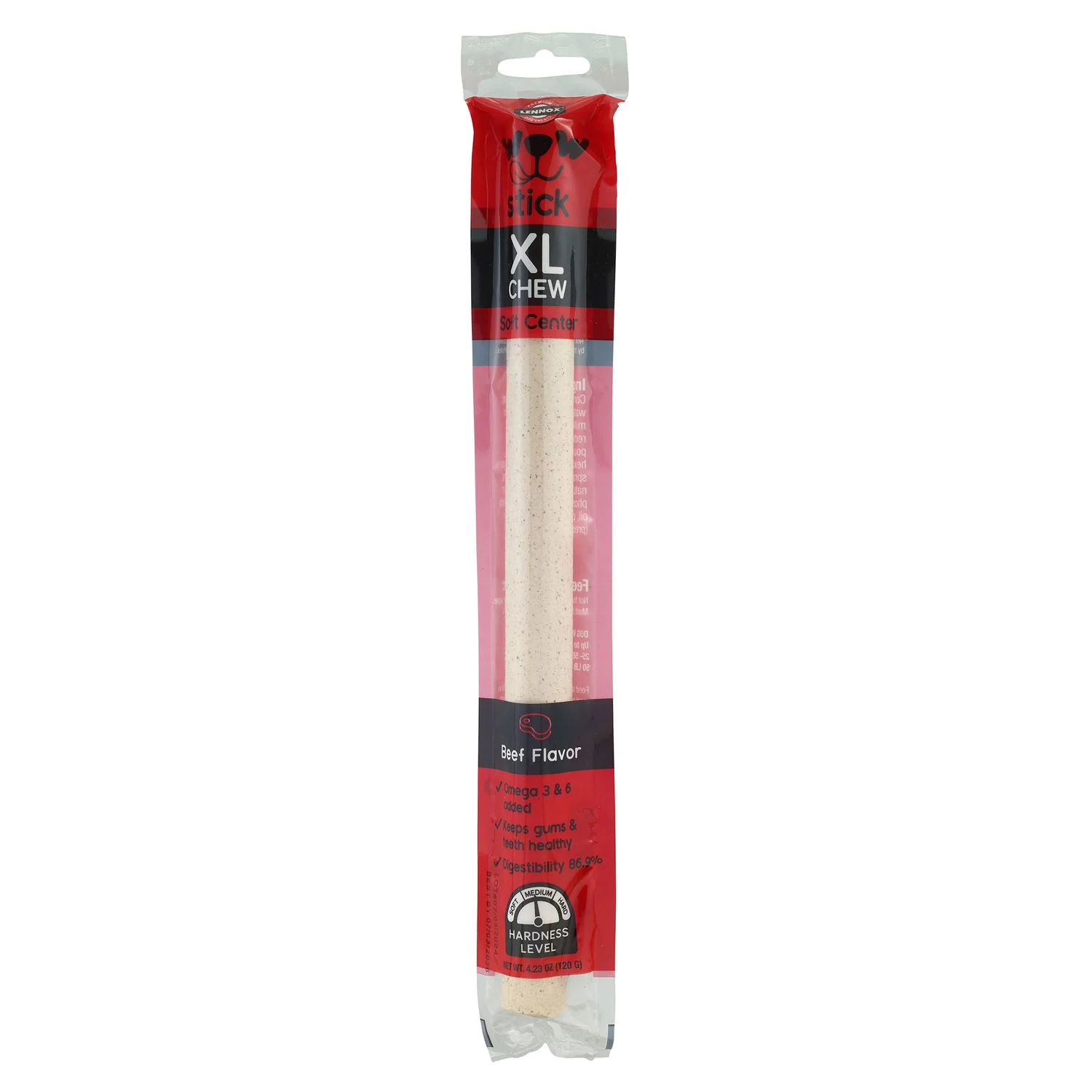 Lennox Dog Treat 4.23oz Wow Stick Beef - Image 1