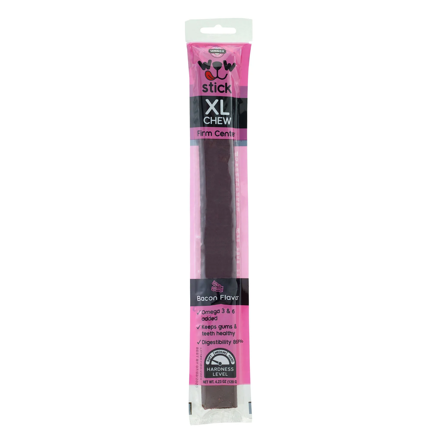 Lennox Dog Treat 4.23oz Wow Stick Bacon - Image 1
