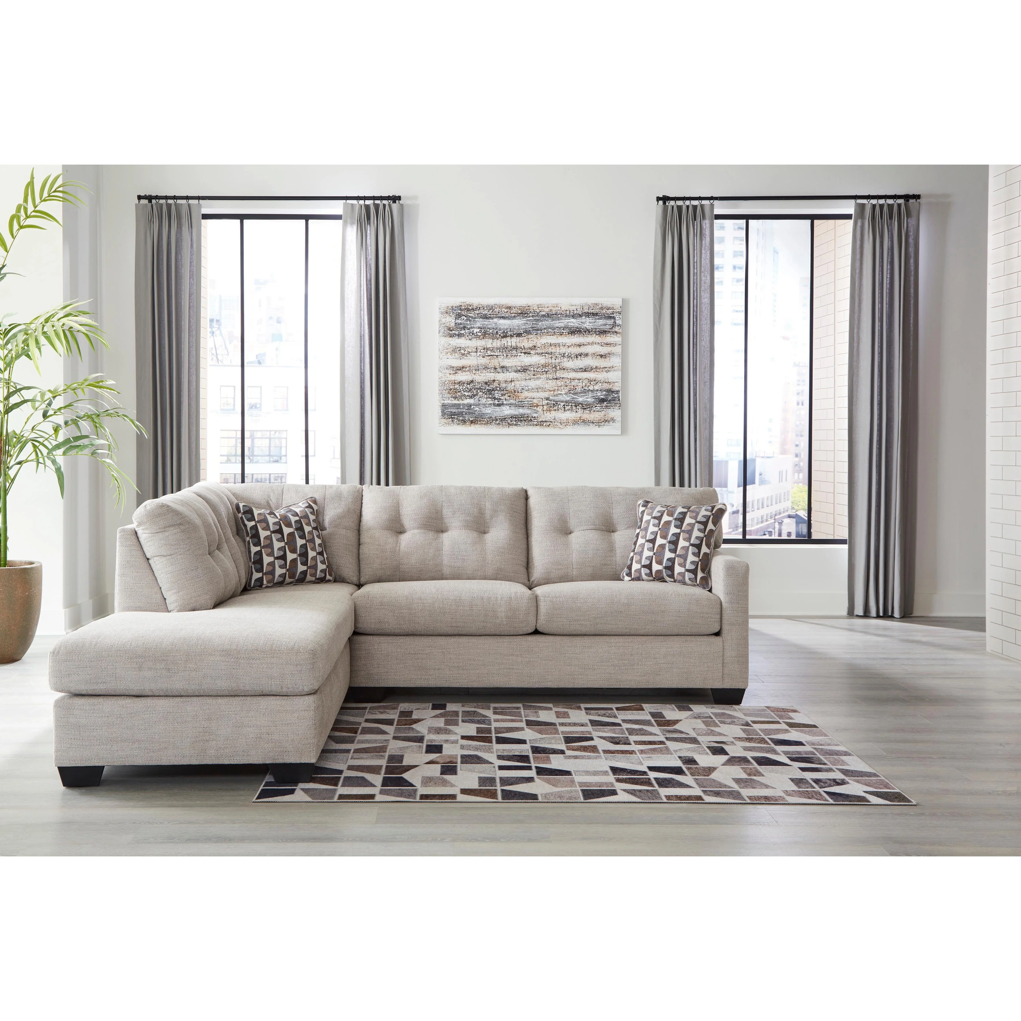 Signature Design by Ashley Mahoney 31004S3 2 pc Sleeper Sectional with Chaise - Image 2