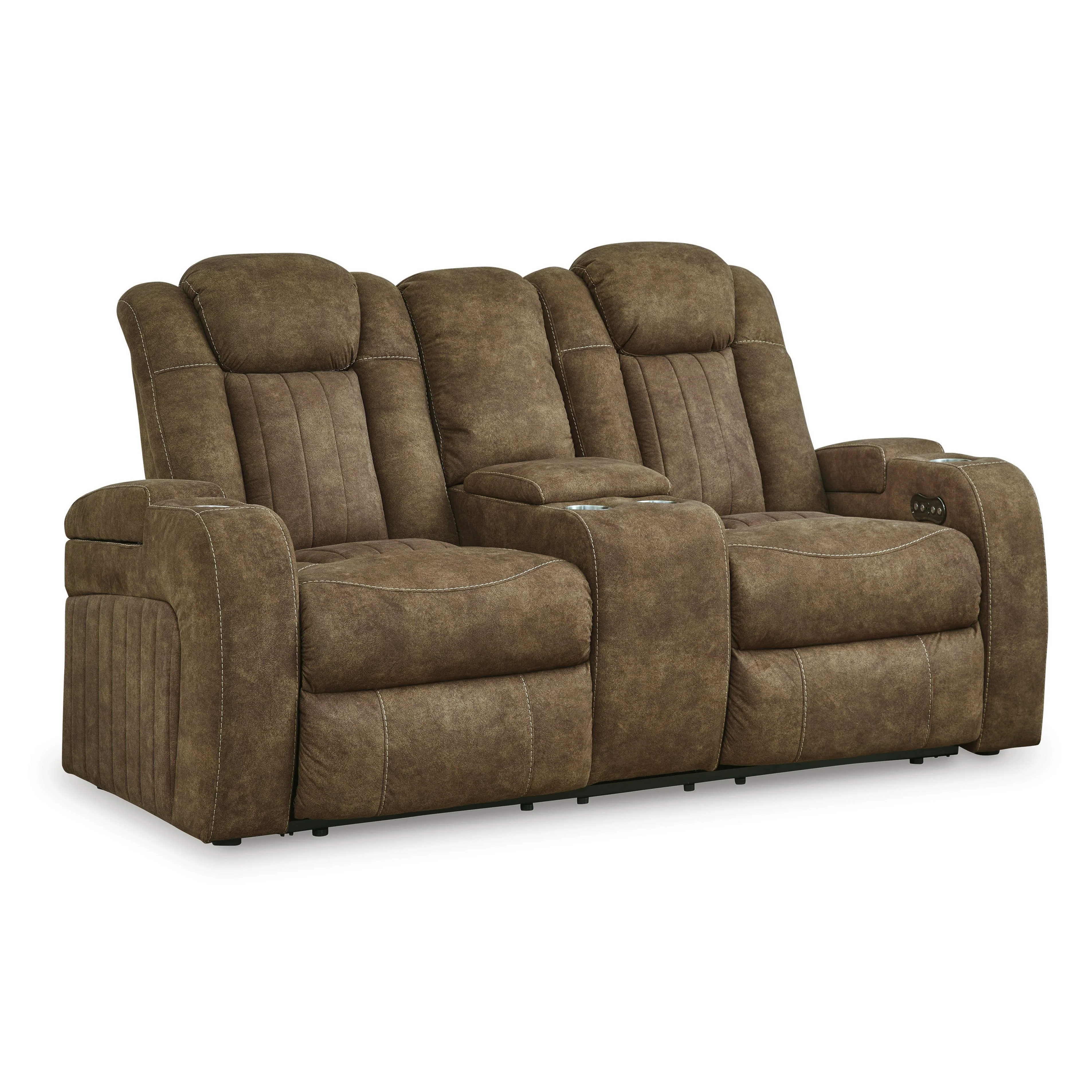 Signature Design by Ashley Wolfridge 6070318 Power Reclining Loveseat with Console and Adjustable Headrest - Image 1