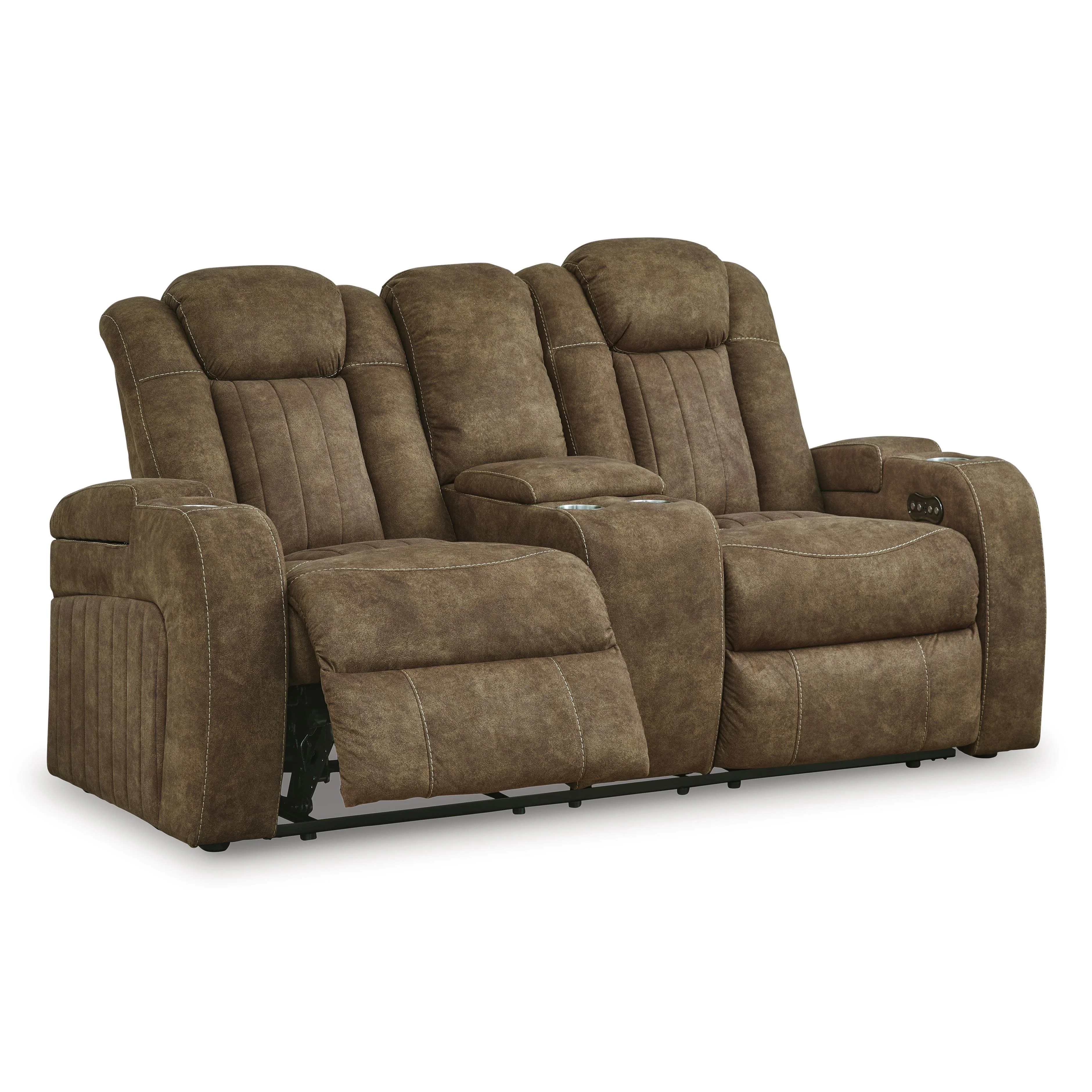 Signature Design by Ashley Wolfridge 6070318 Power Reclining Loveseat with Console and Adjustable Headrest - Image 2