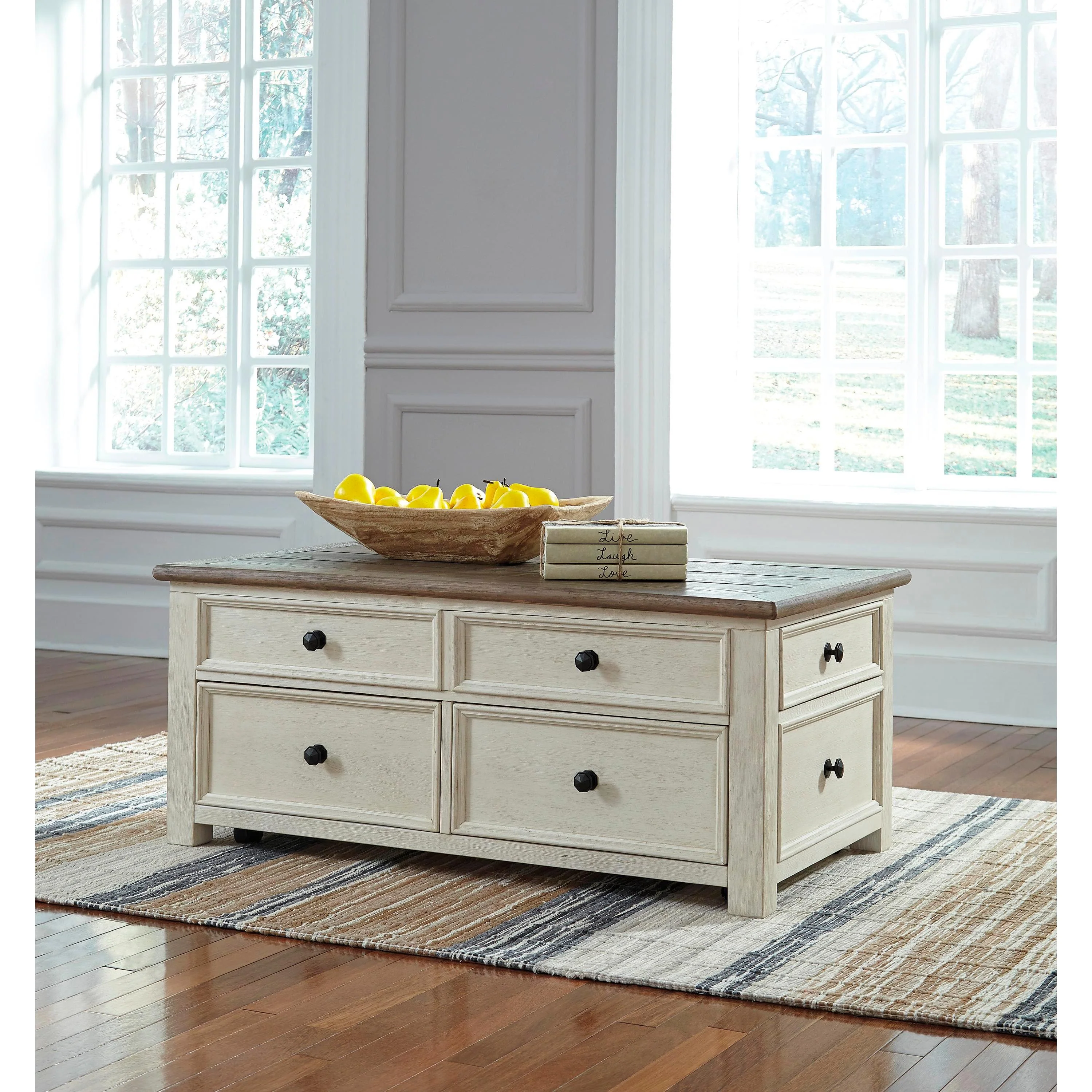 Signature Design by Ashley Bolanburg T637T4 Coffee Table and 2 Chairside End Tables with Console - Image 2