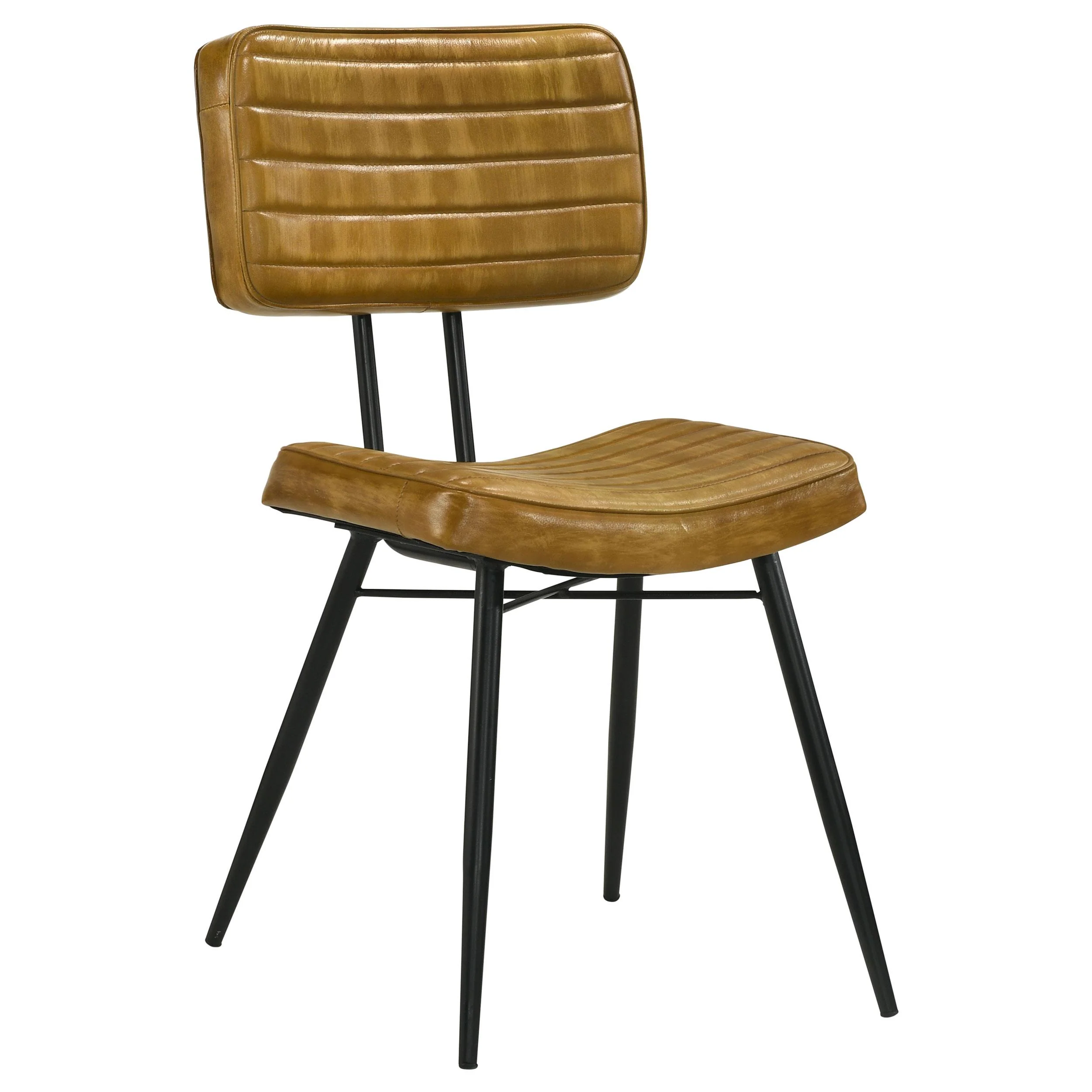 Coaster Furniture Misty 110642 Leather Upholstered Dining Side Chair - Camel - Image 1