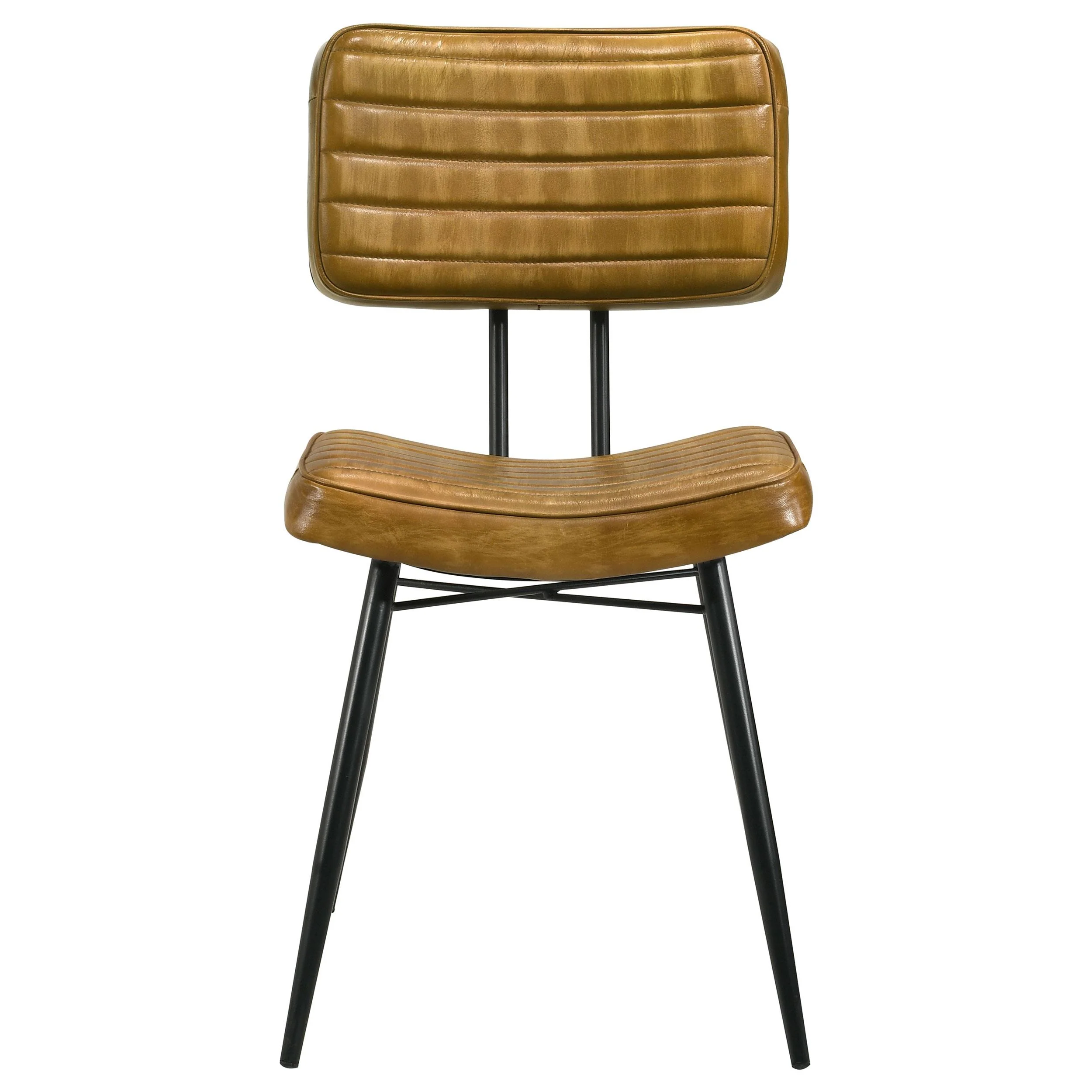 Coaster Furniture Misty 110642 Leather Upholstered Dining Side Chair - Camel - Image 2