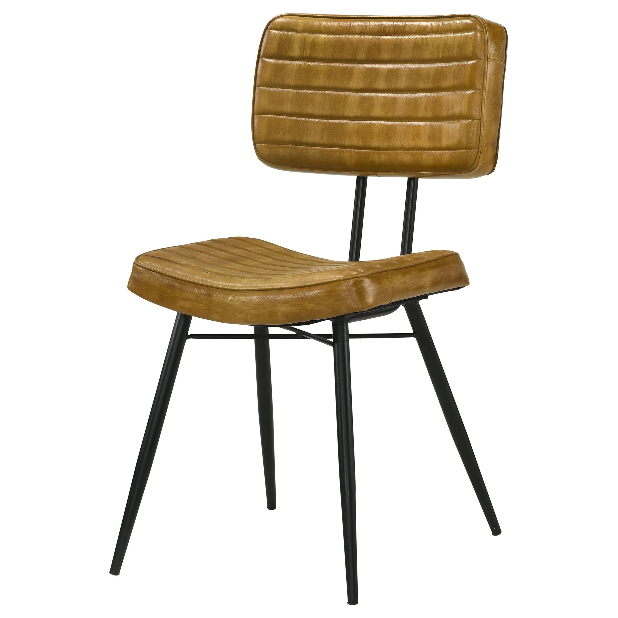 Coaster Furniture Misty 110642 Leather Upholstered Dining Side Chair - Camel - Image 3
