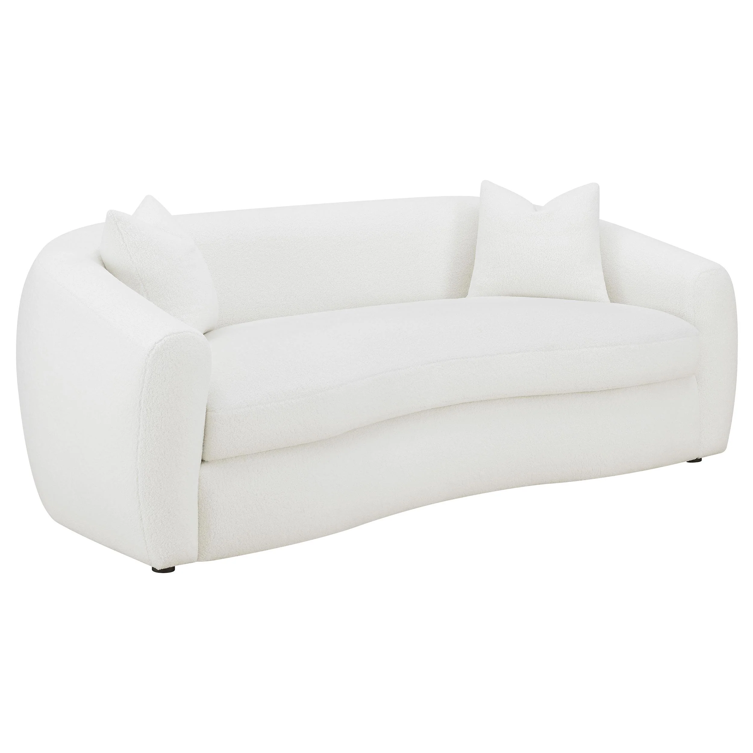 Coaster Furniture Isabella 509871 Faux Sheepskin Upholstered Sofa – Natural