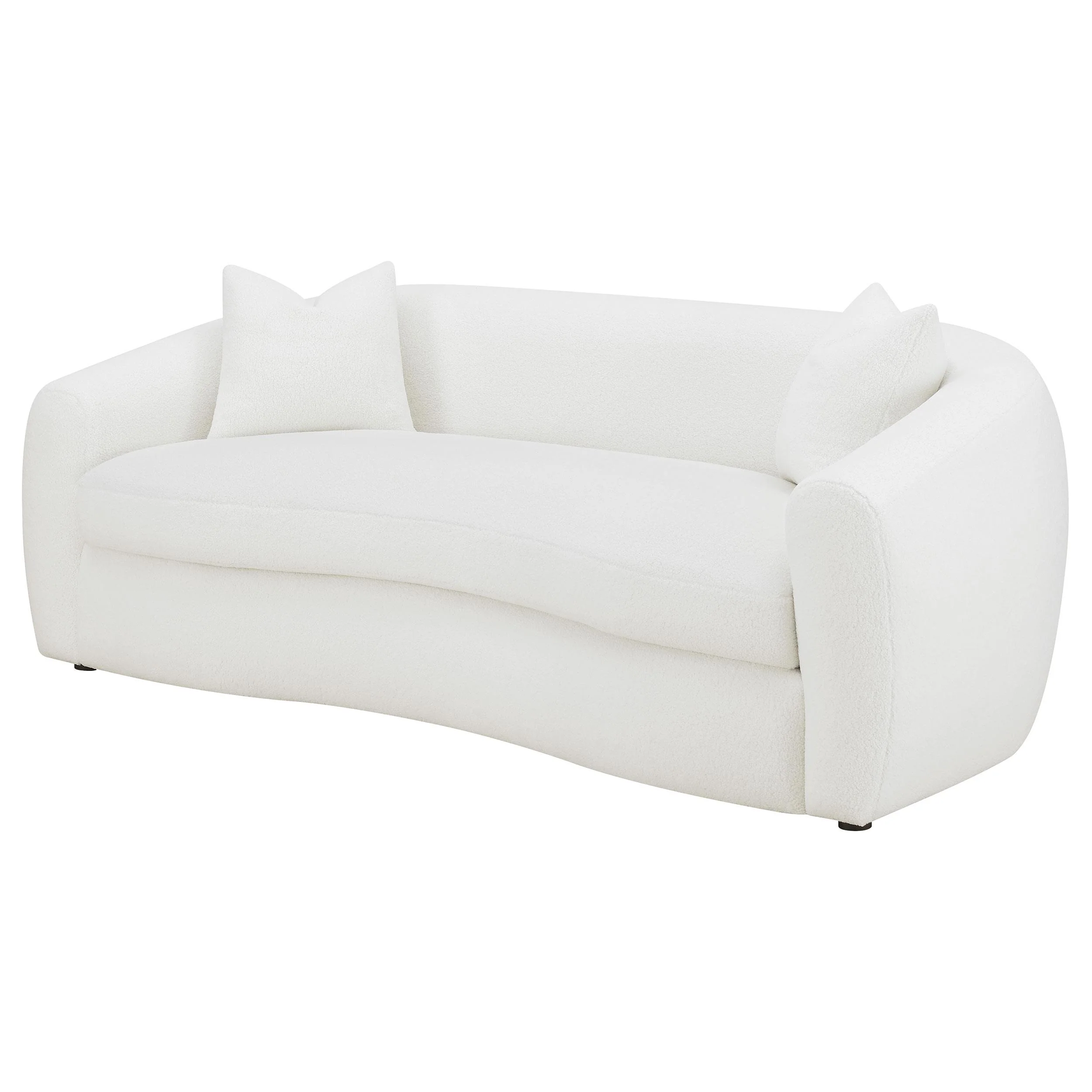 Coaster Furniture Isabella 509871 Faux Sheepskin Upholstered Sofa - Natural - Image 3