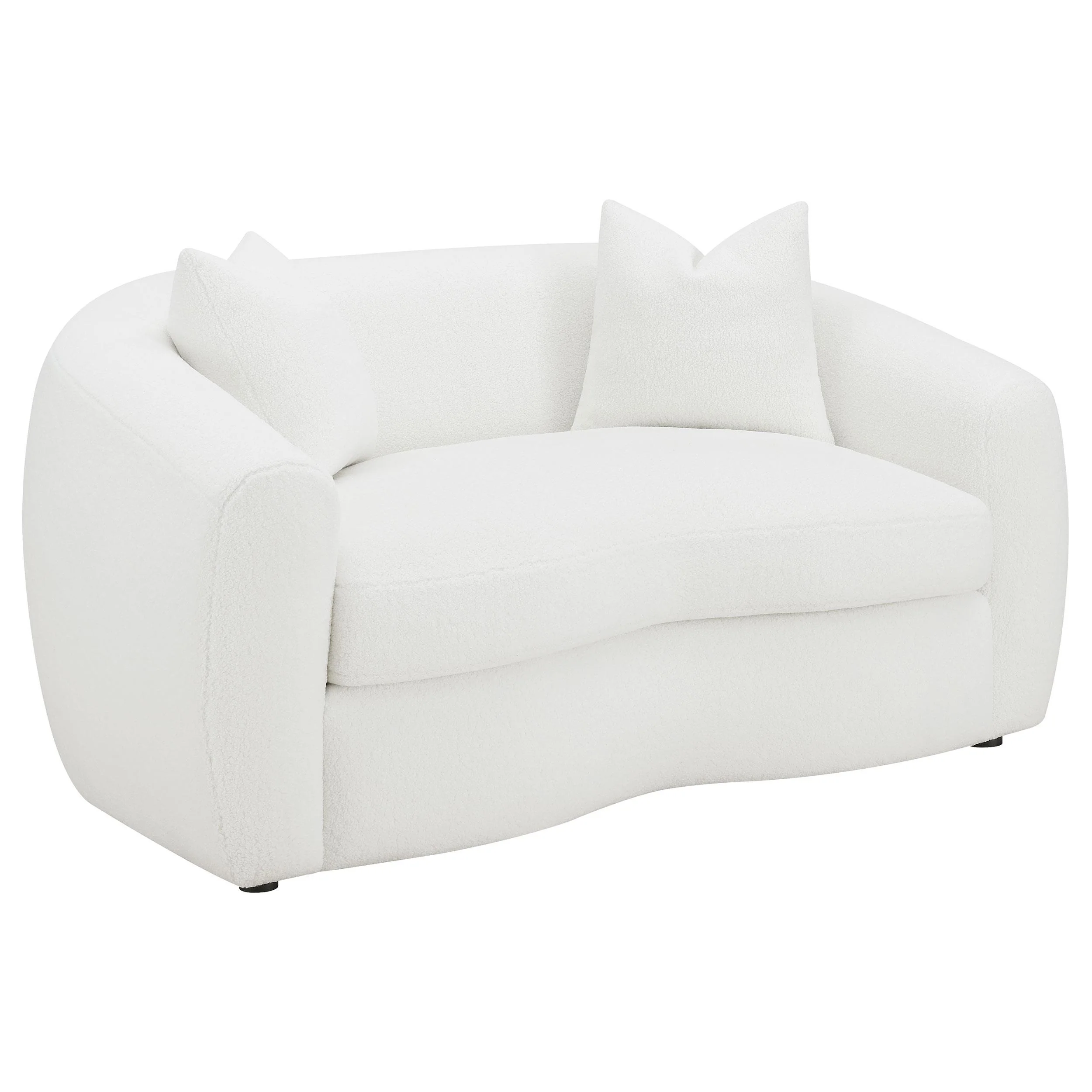 Coaster Furniture Isabella 509872 Faux Sheepskin Upholstered Loveseat – Natural
