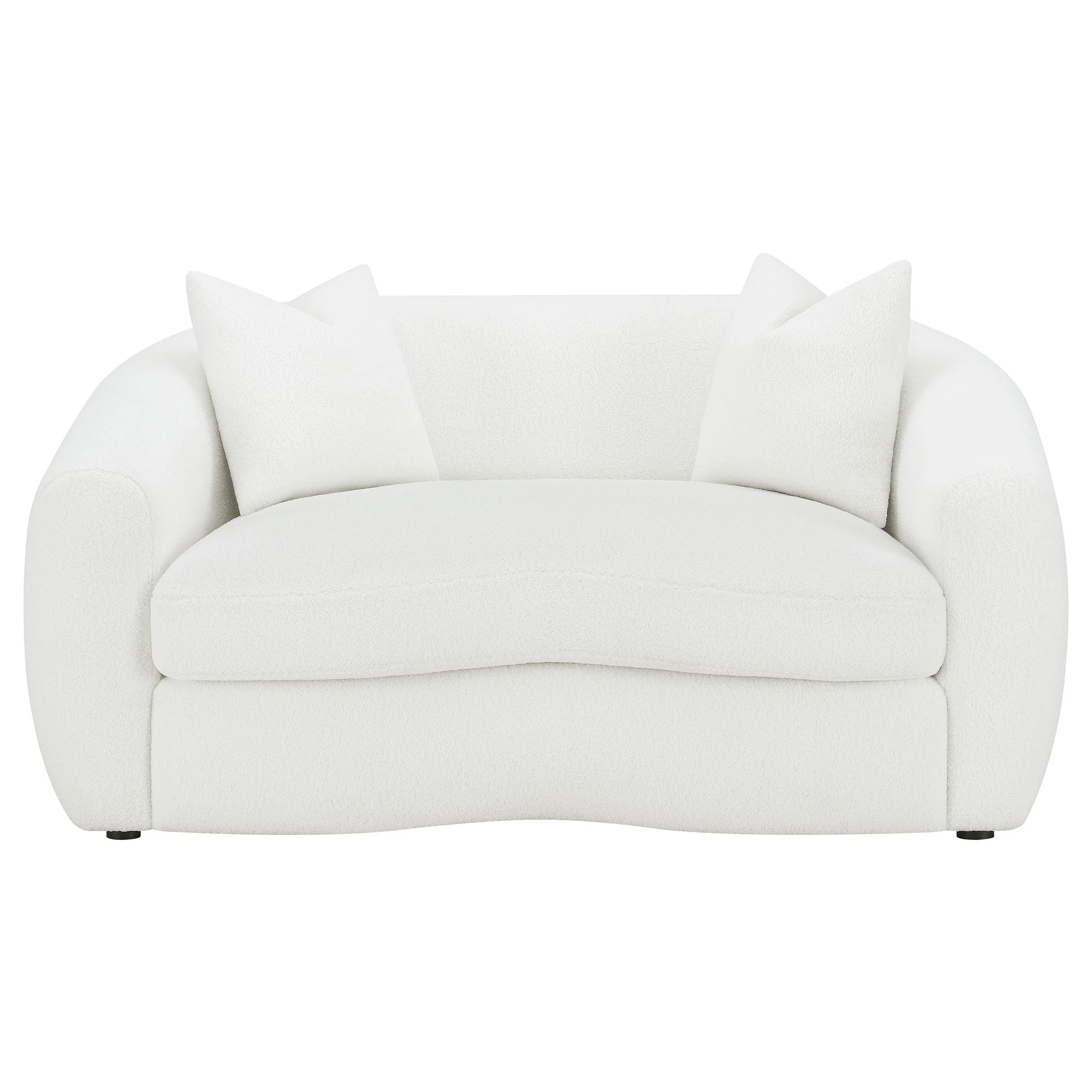 Coaster Furniture Isabella 509872 Faux Sheepskin Upholstered Loveseat - Natural - Image 2