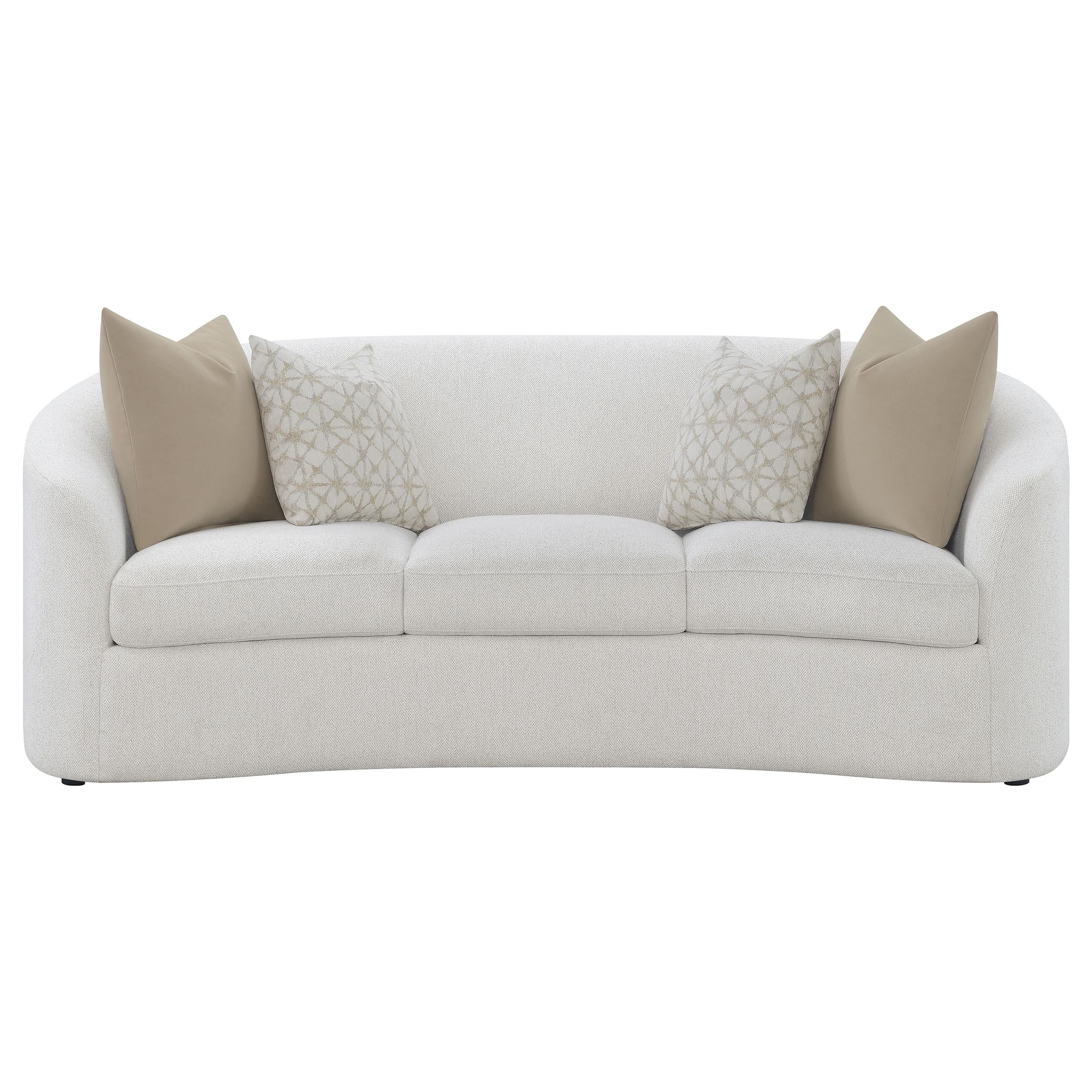 Coaster Furniture Rainn 509171 Boucle Upholstered Sloped Arm Sofa - Latte - Image 2