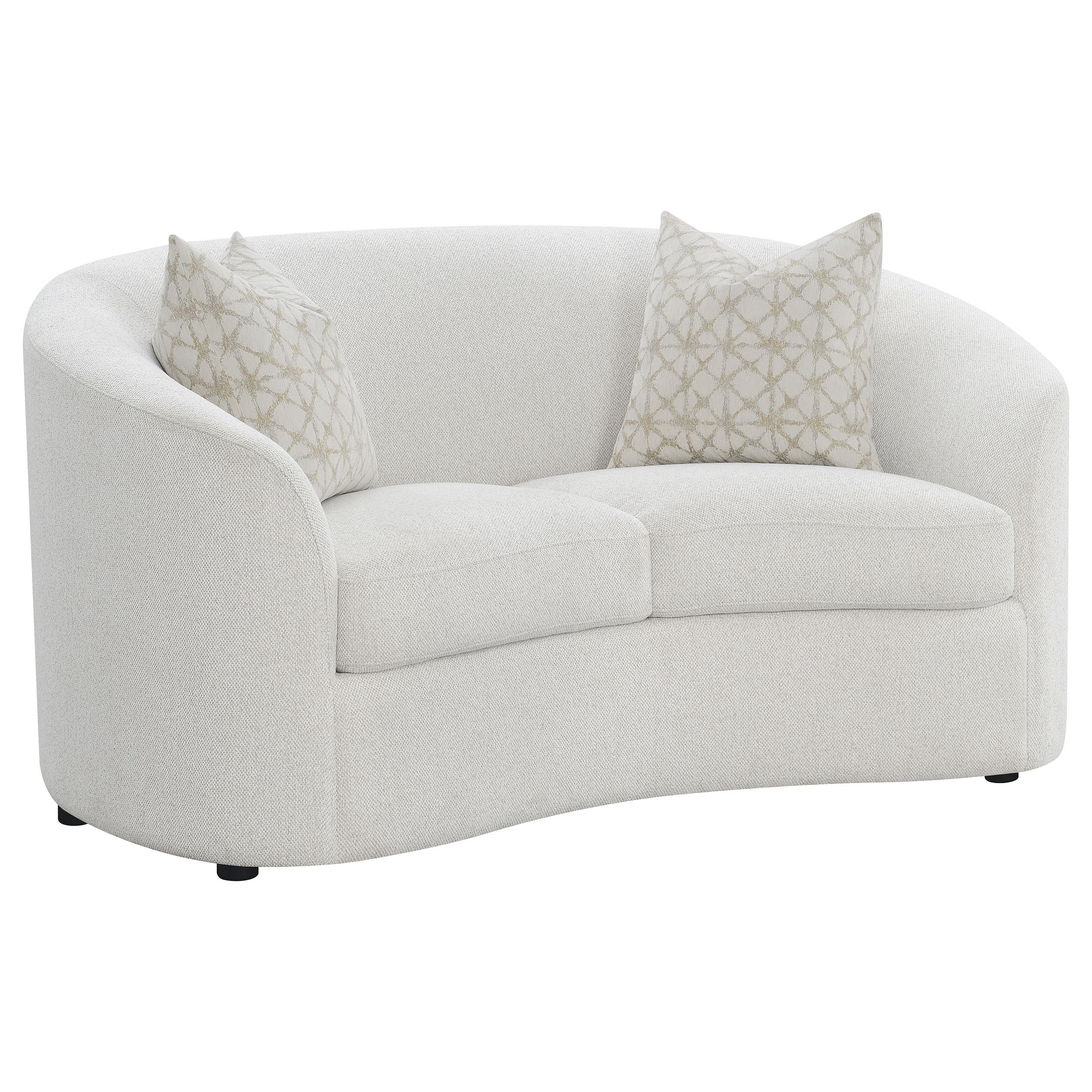 Coaster Furniture Rainn 509172 Boucle Upholstered Sloped Arm Loveseat - Latte - Image 1