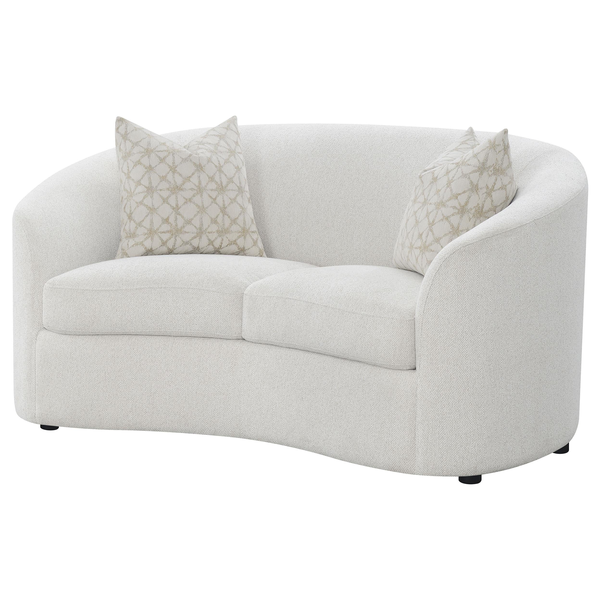 Coaster Furniture Rainn 509172 Boucle Upholstered Sloped Arm Loveseat - Latte - Image 3