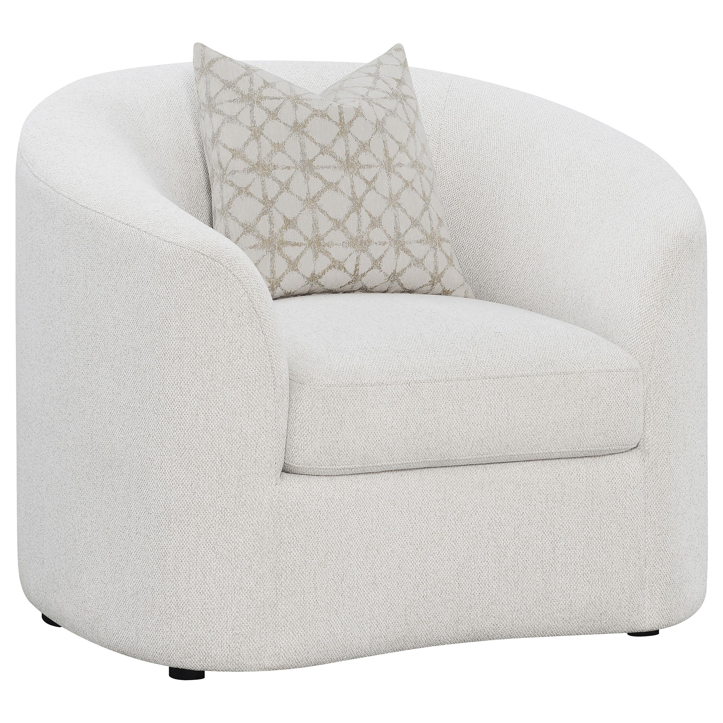 Coaster Furniture Rainn 509173 Boucle Upholstered Sloped Arm Accent Chair – Latte