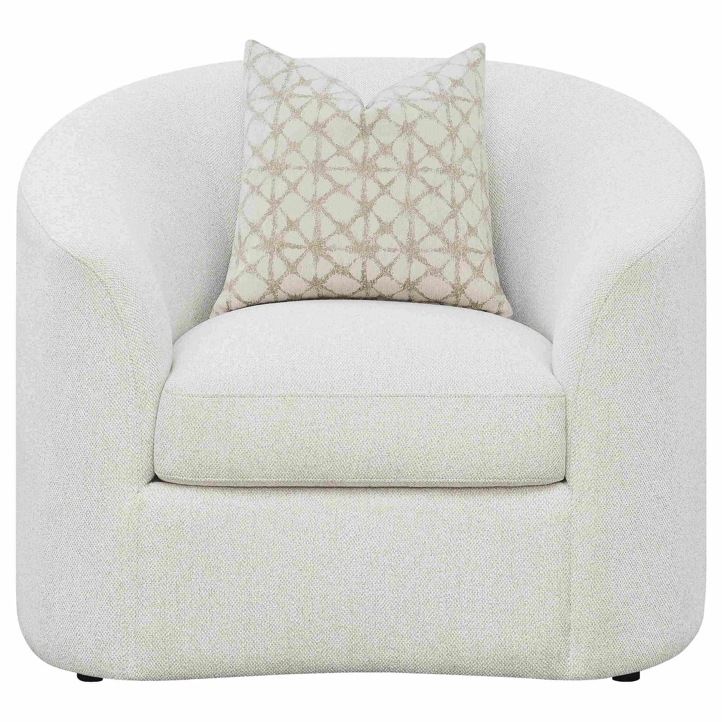 Coaster Furniture Rainn 509173 Boucle Upholstered Sloped Arm Accent Chair - Latte - Image 2