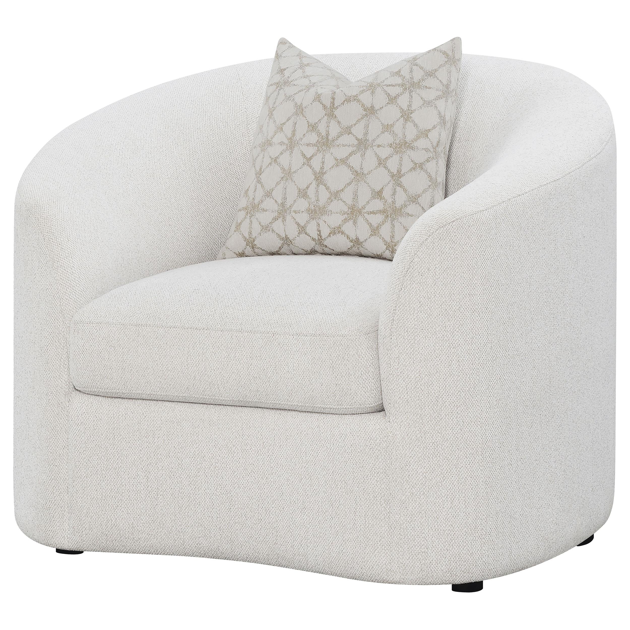 Coaster Furniture Rainn 509173 Boucle Upholstered Sloped Arm Accent Chair - Latte - Image 3