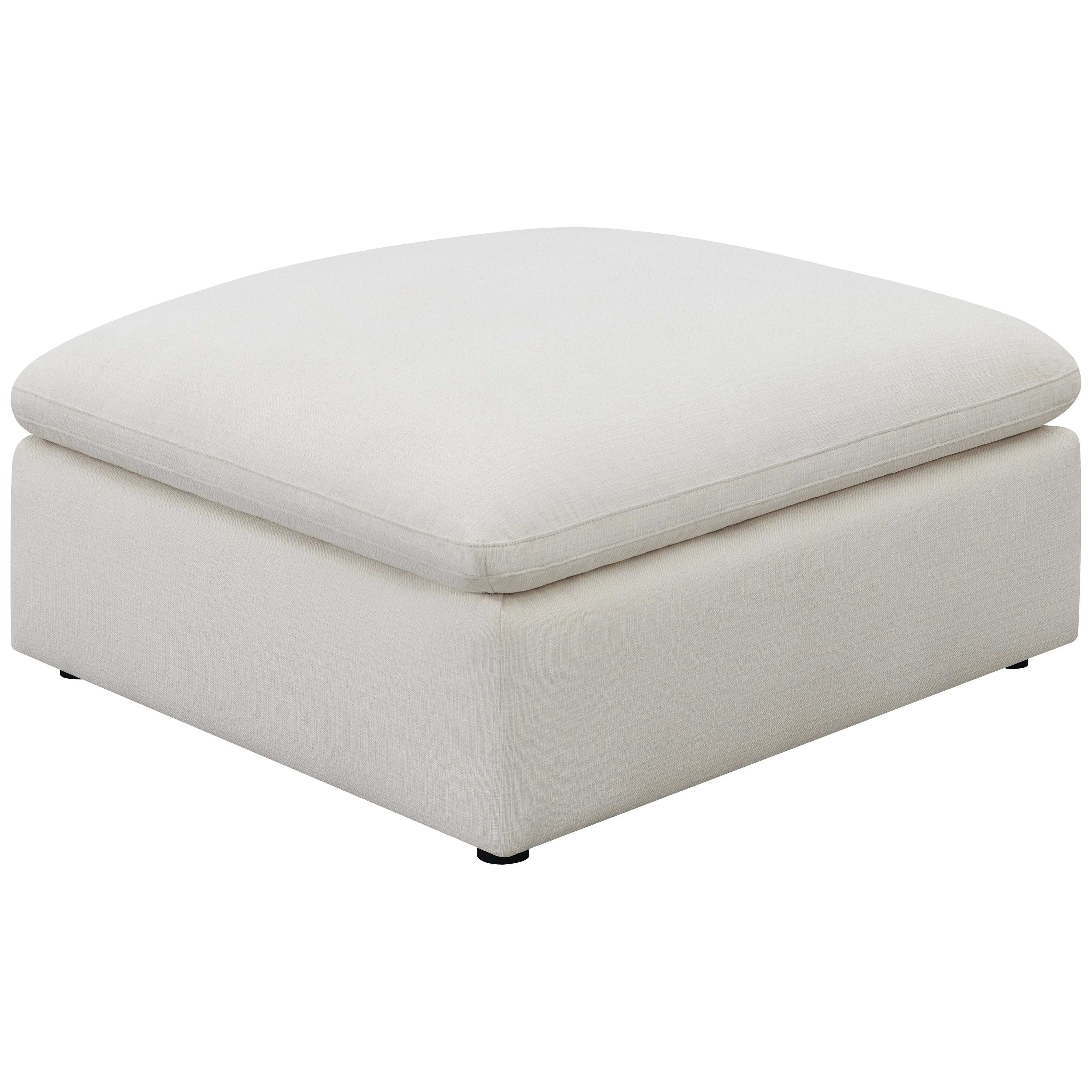 Coaster Furniture Hobson 551453 Square Upholstered Ottoman - Ivory - Image 2