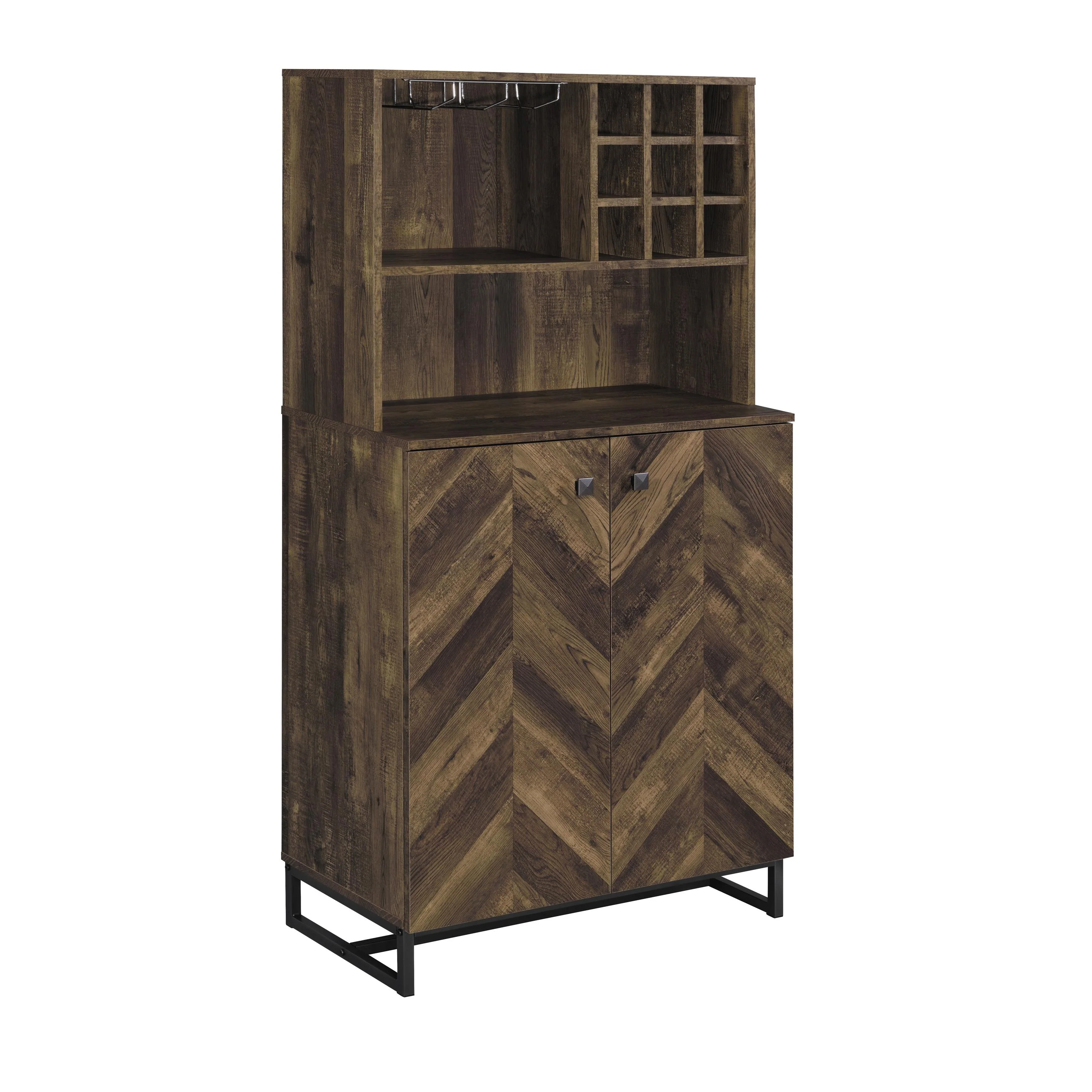 Coaster Furniture Mendoza 182082 2-door Home Bar Cabinet Wine Storage – Rustic Oak