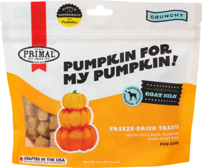 Primal Freeze Dried Chicken & Pumpkin Dog Treats with Goat Milk, Pumpkin for My Pumpkin Natural Treats, 2 oz - Image 1