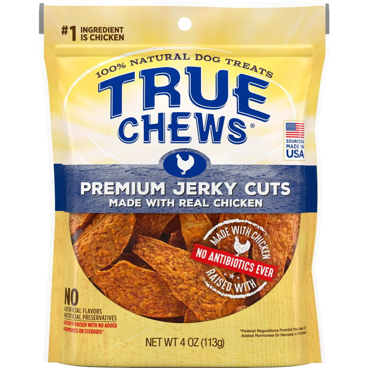 True Chews Premium Chicken Jerky Cuts Dog Treats 4oz - Image 1