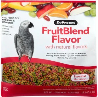 ZuPreem Fruit Blend Flavors for Parrot and Conure, Bird Food 12lb - Image 1