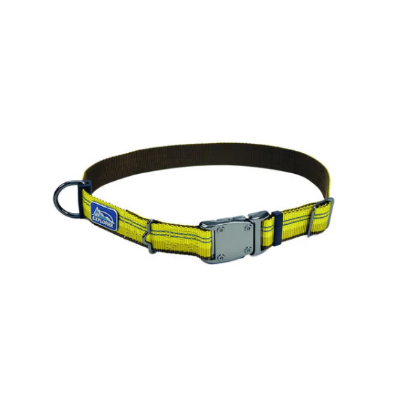Coastal K9 Explorer 5/8in Wide 10-14in Reflective Adjustable Dog Collar Goldenrod - Image 1