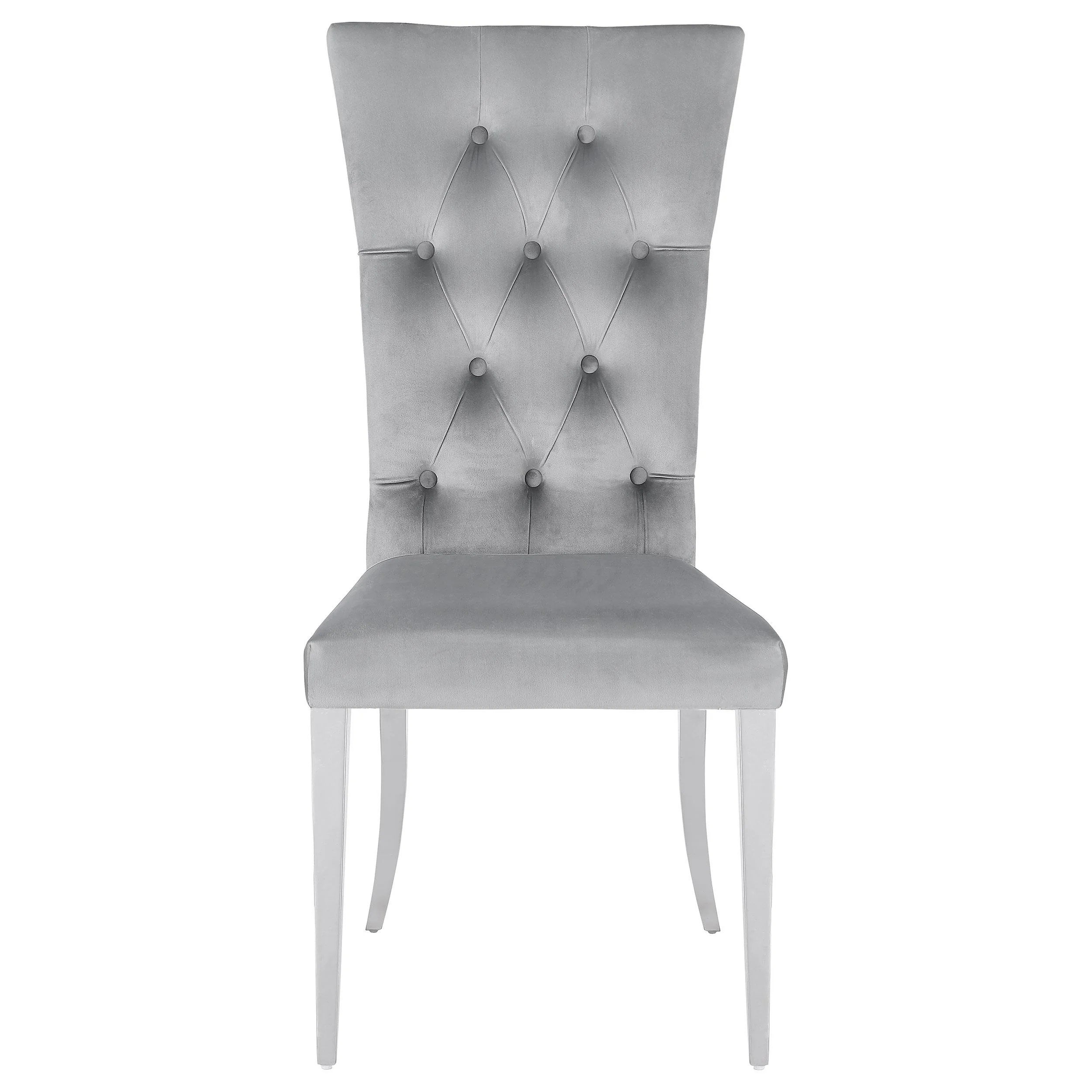 Coaster Furniture Kerwin 111103 Velvet Upholstered Dining Side Chair - Grey - Image 2