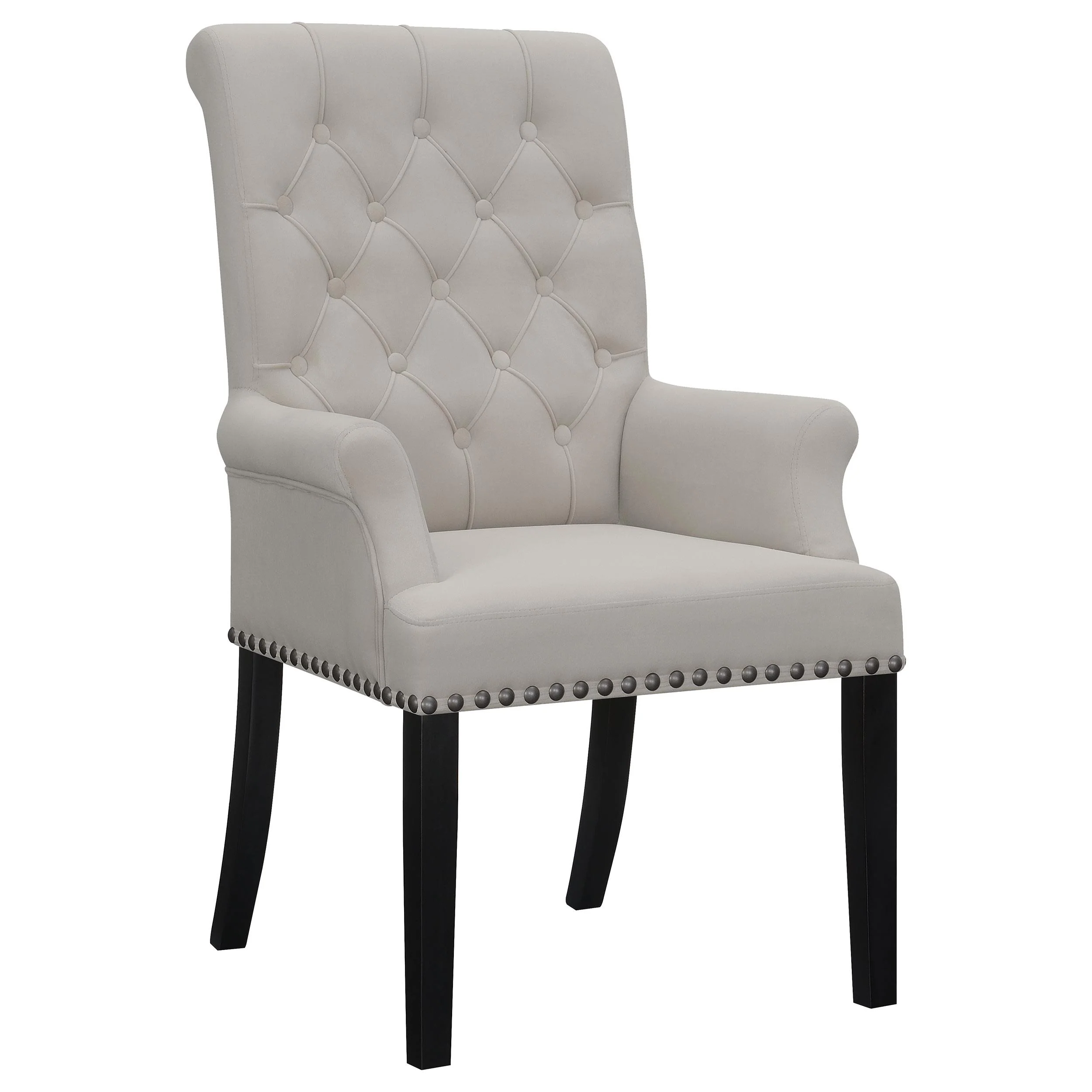 Coaster Furniture Alana 115183 Velvet Upholstered Dining Arm Chair – Sand