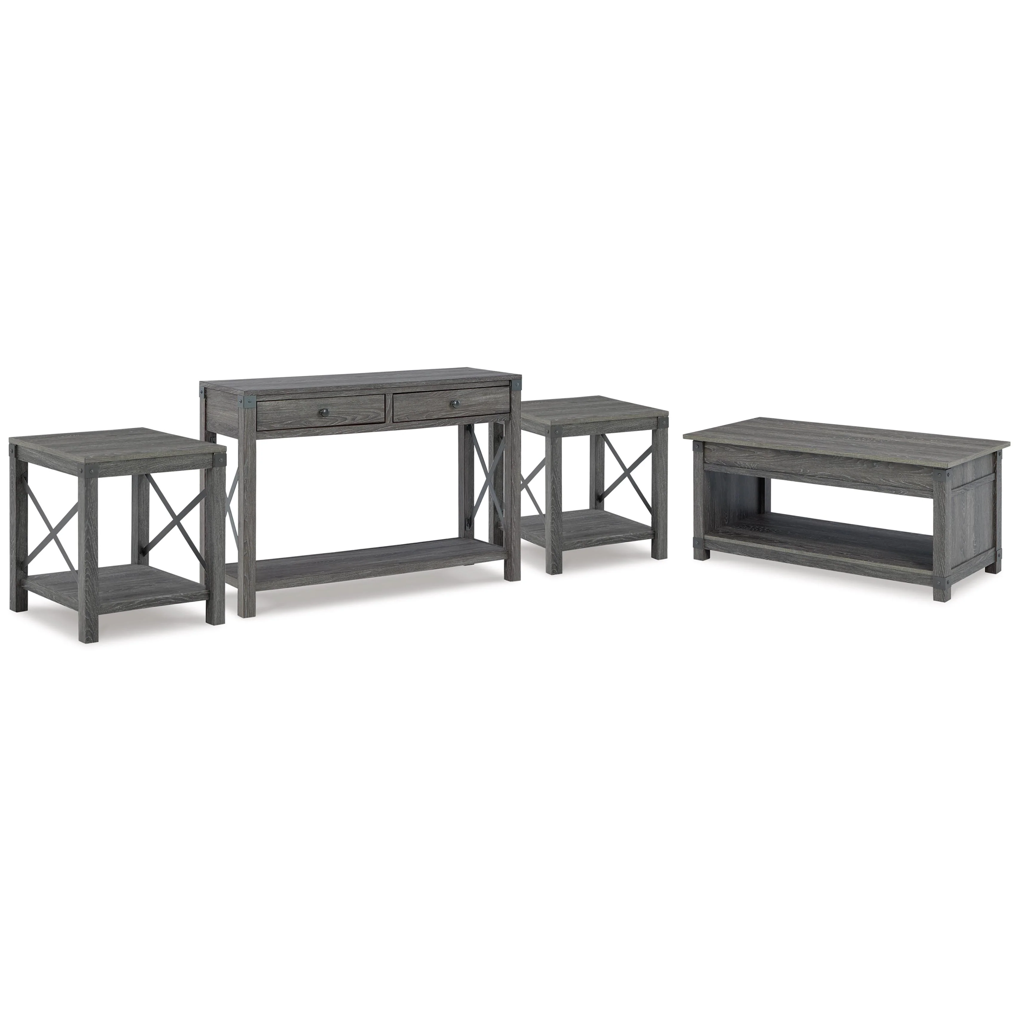 Signature Design by Ashley Freedan T175T2 Lift-top Coffee Table, 2 End Tables and Console - Image 1