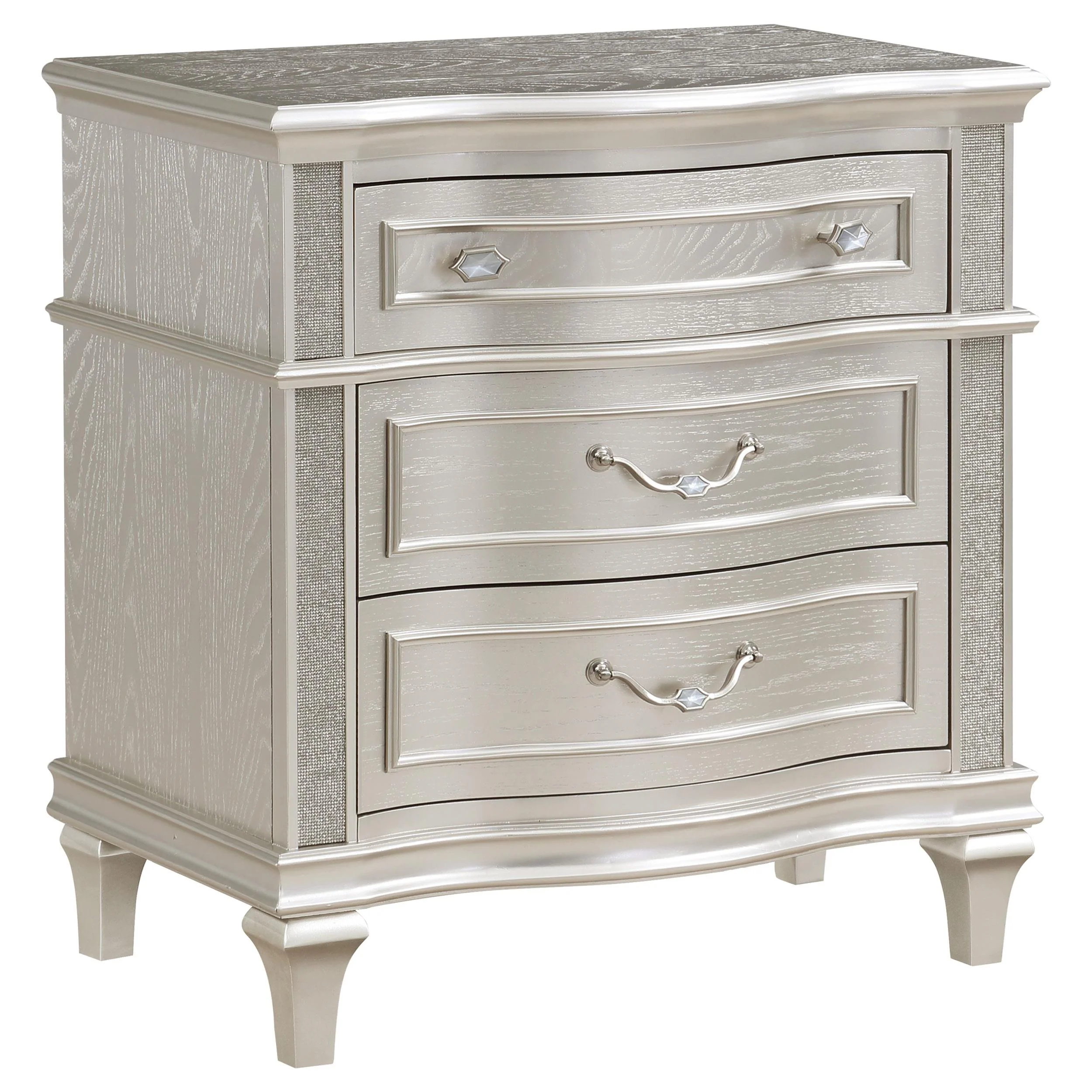 Coaster Furniture Evangeline 223392 3-Drawer Nightstand - Silver Oak - Image 1