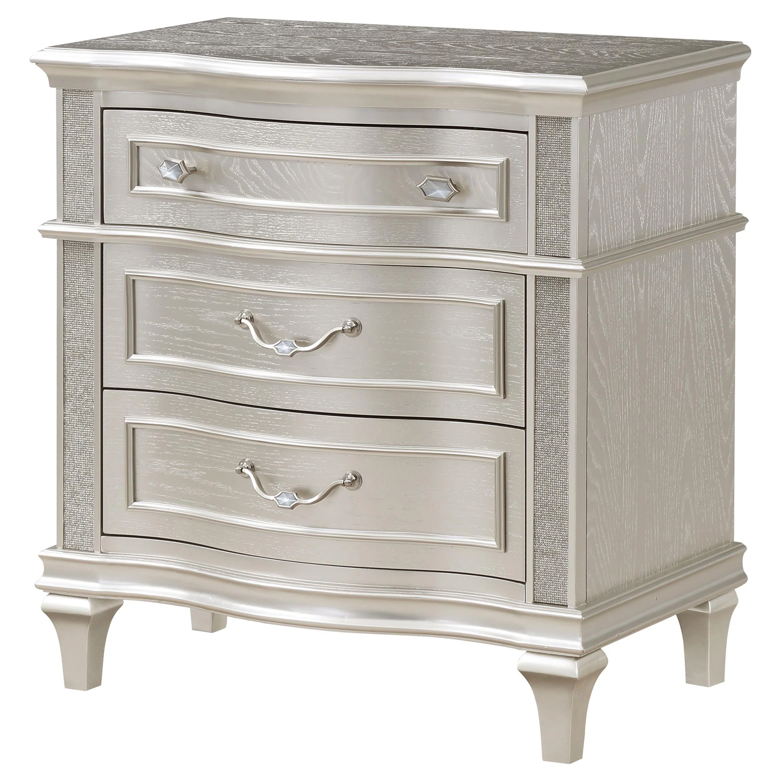 Coaster Furniture Evangeline 223392 3-Drawer Nightstand - Silver Oak - Image 3