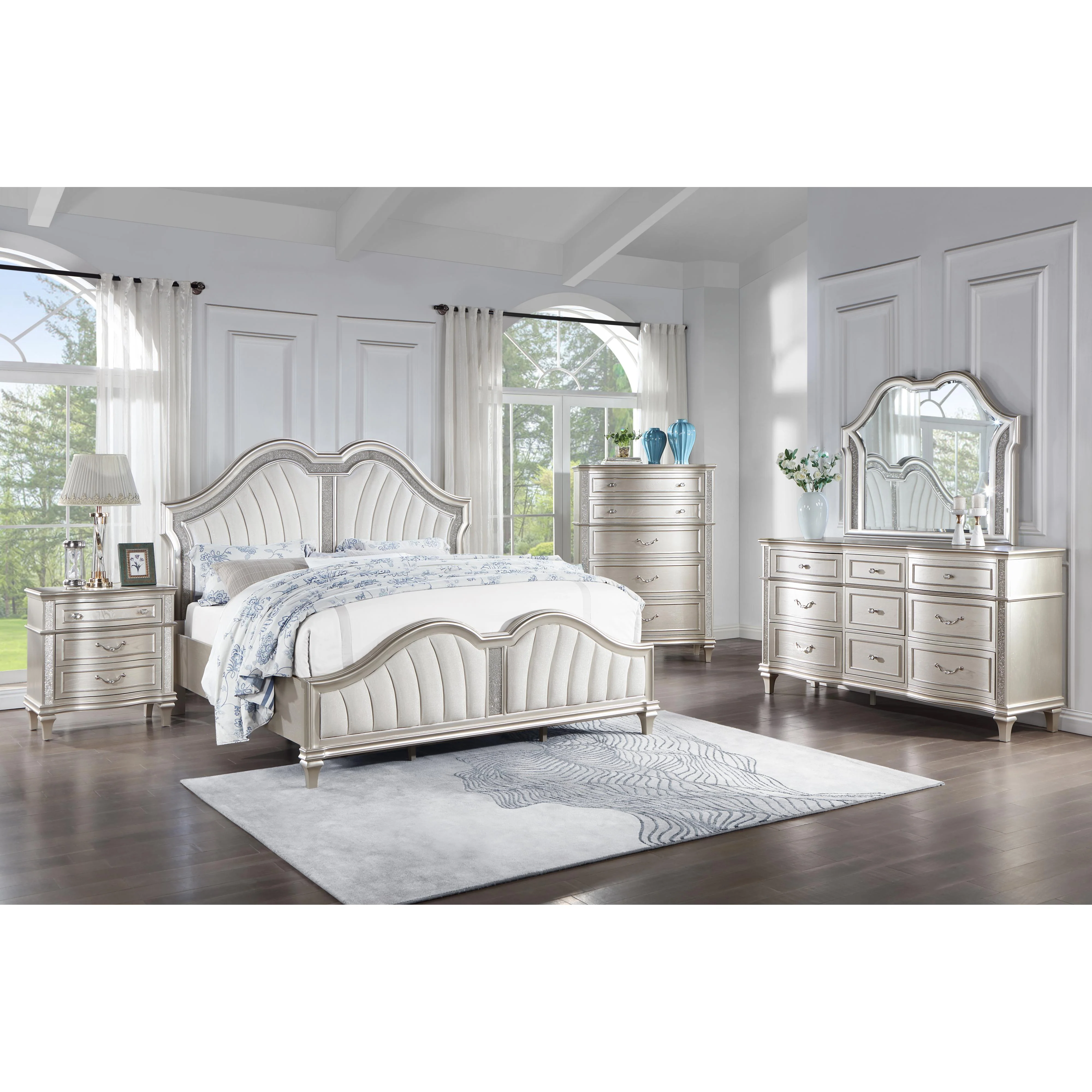Coaster Furniture Evangeline 223394 Dresser Mirror - Silver Oak - Image 2