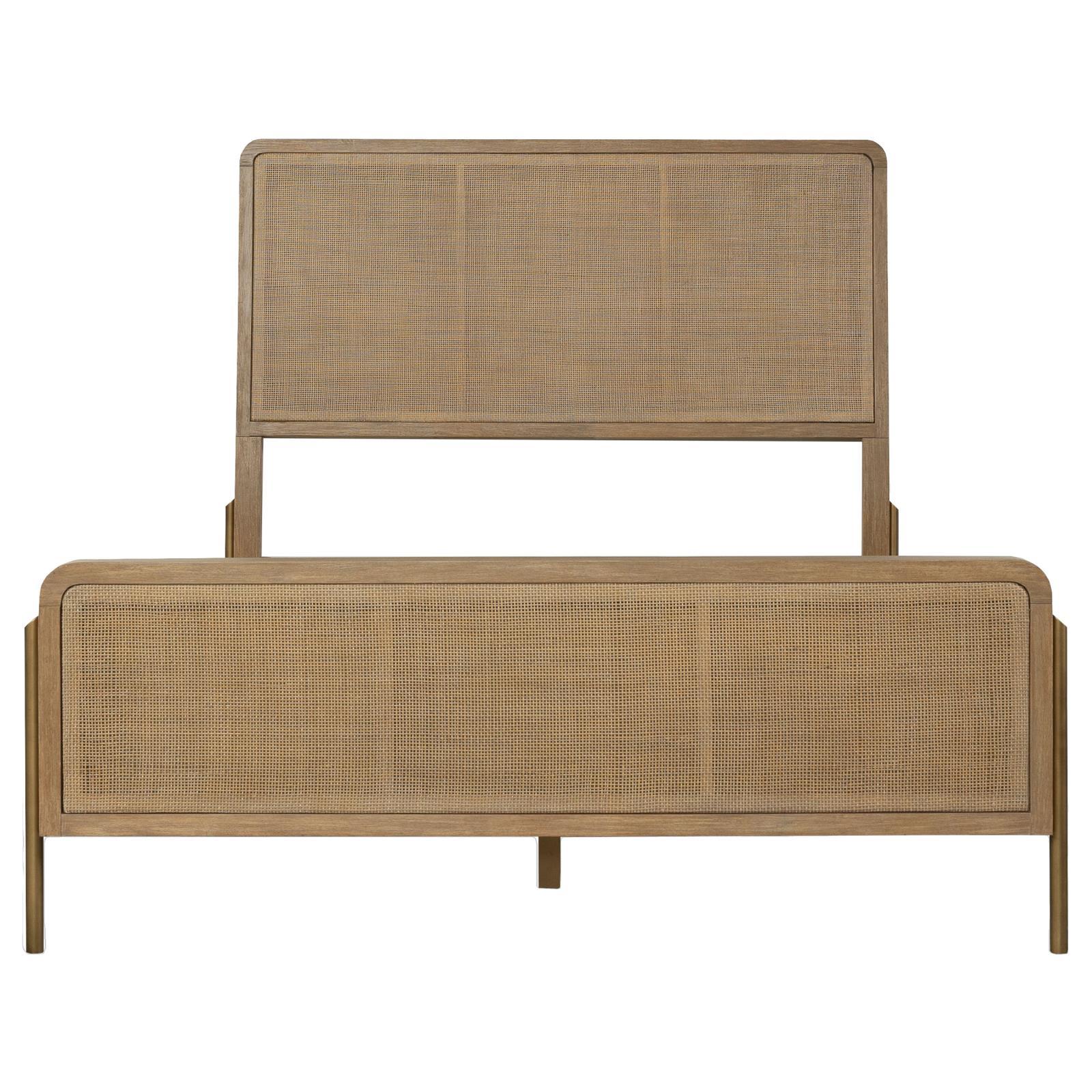 Coaster Furniture Arini 224300Q Rattan Queen Panel Bed - Sand Wash and Natural Cane - Image 3