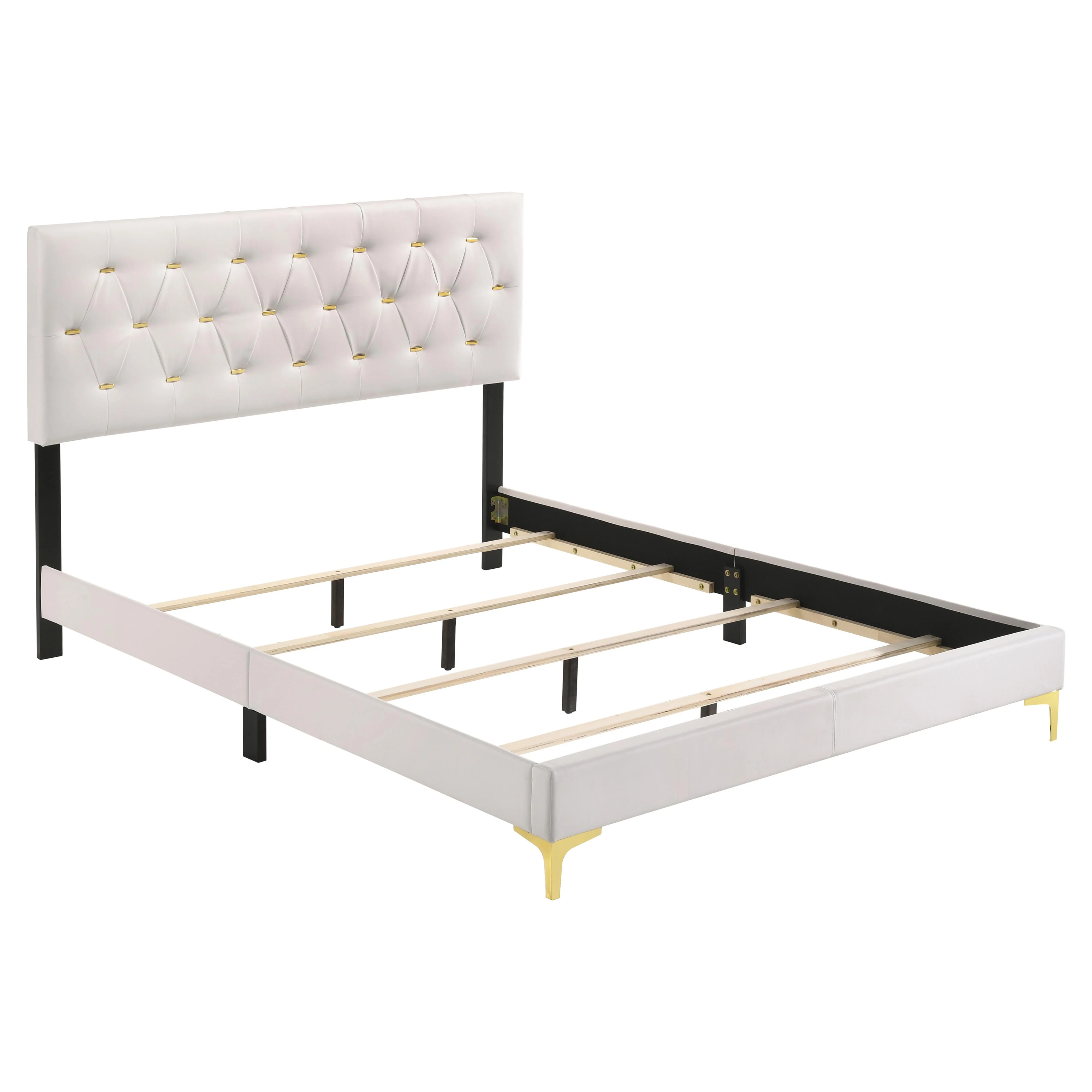 Coaster Furniture Kendall 224401Q Upholstered Queen Panel Bed - White - Image 3