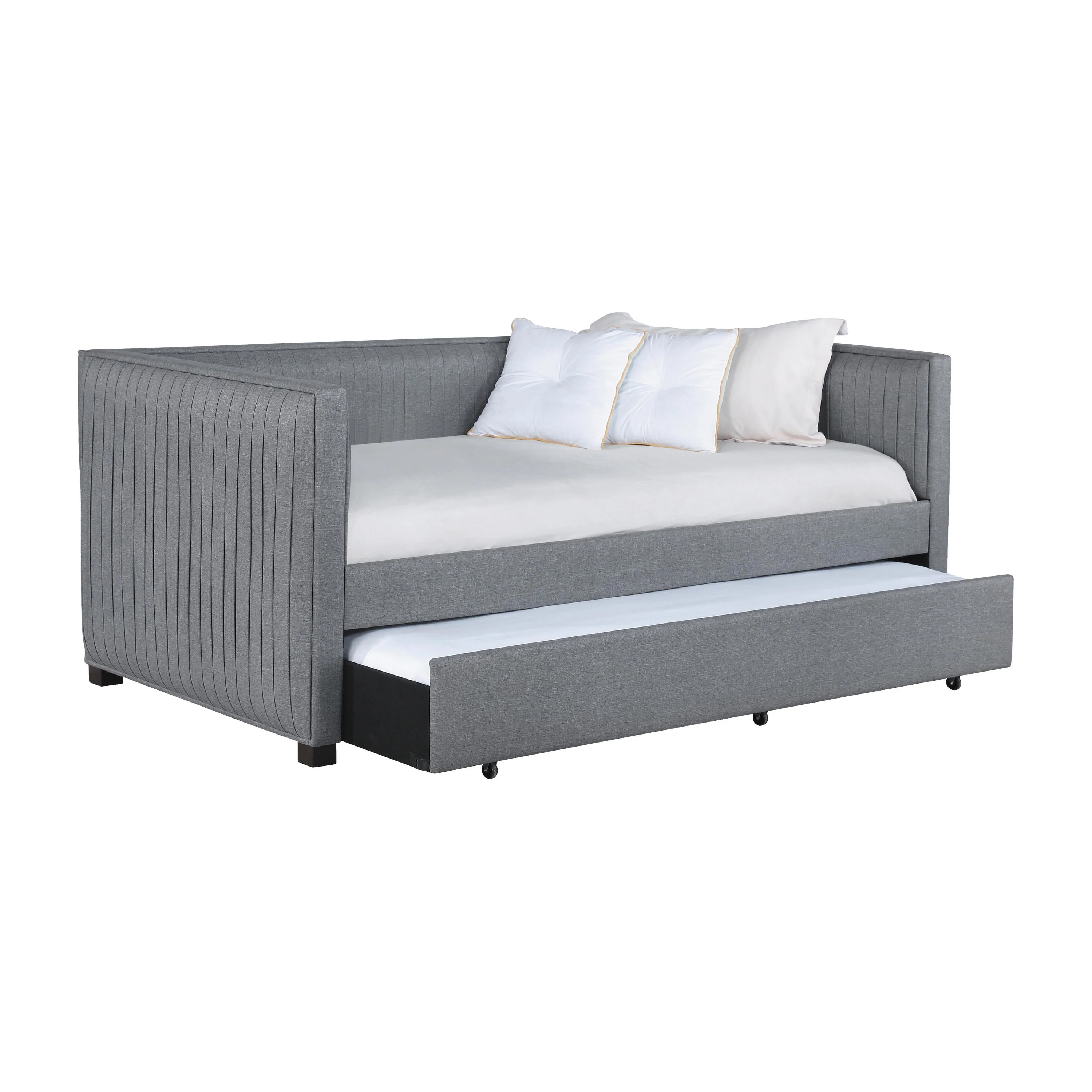Coaster Furniture Brodie 300554 Upholstered Twin Daybed with Trundle – Grey