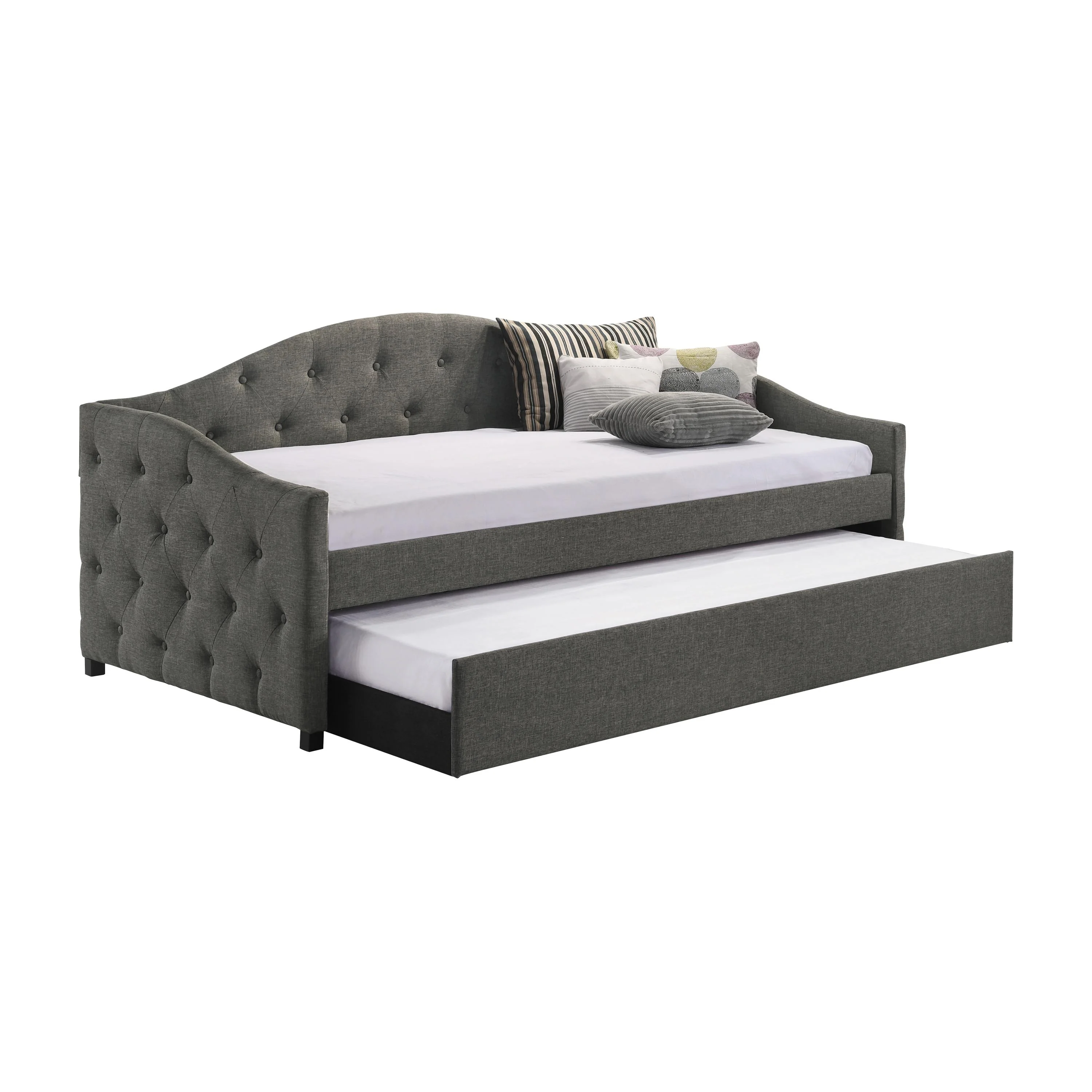 Coaster Furniture Sadie 300638 Upholstered Twin Daybed with Trundle – Grey