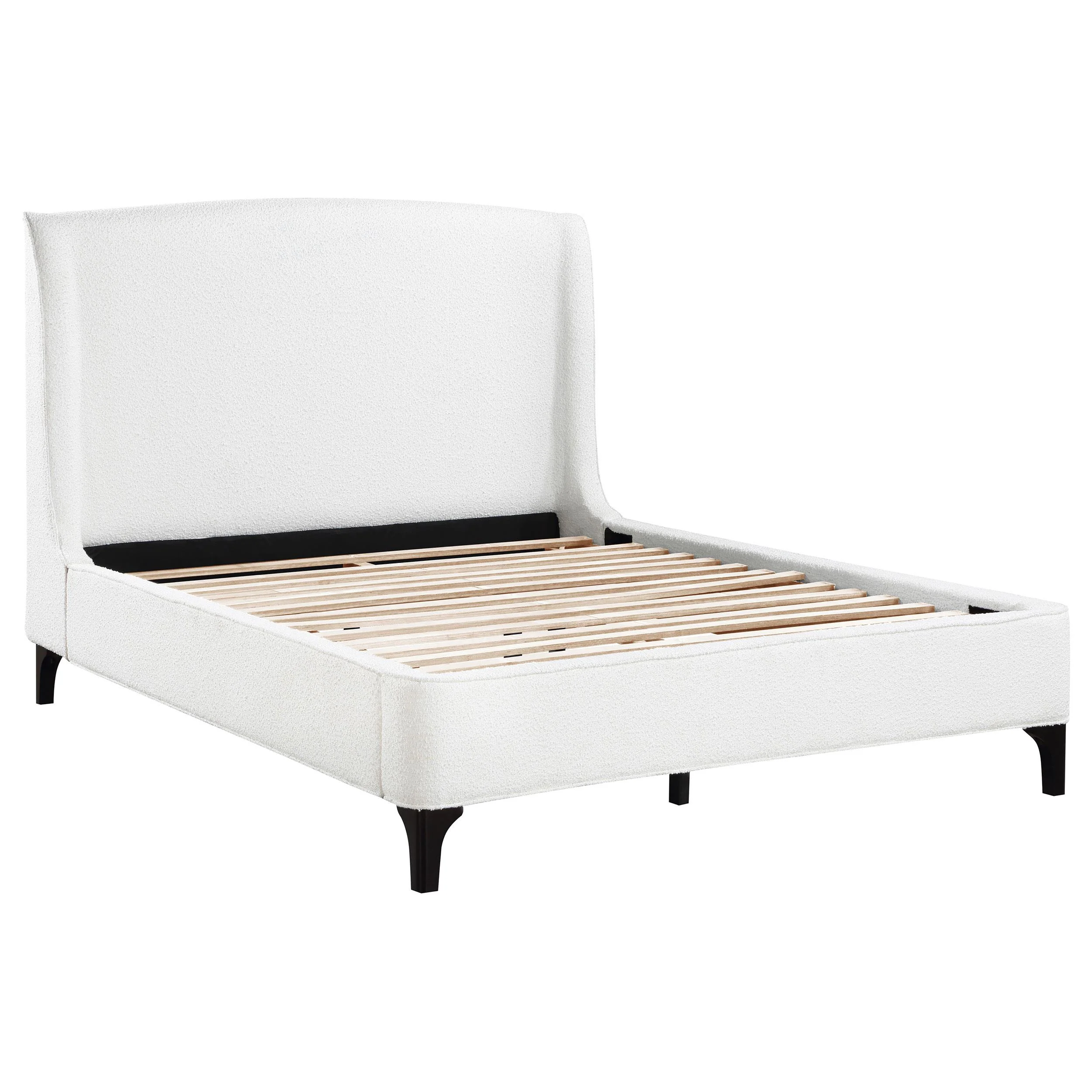 Coaster Furniture Mosby 306020KE Upholstered Eastern King Wingback Bed - Snow - Image 1