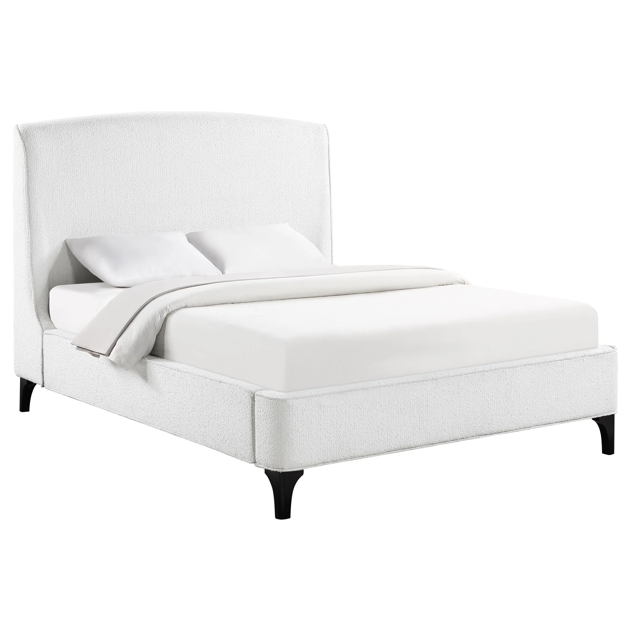 Coaster Furniture Mosby 306020KE Upholstered Eastern King Wingback Bed - Snow - Image 2