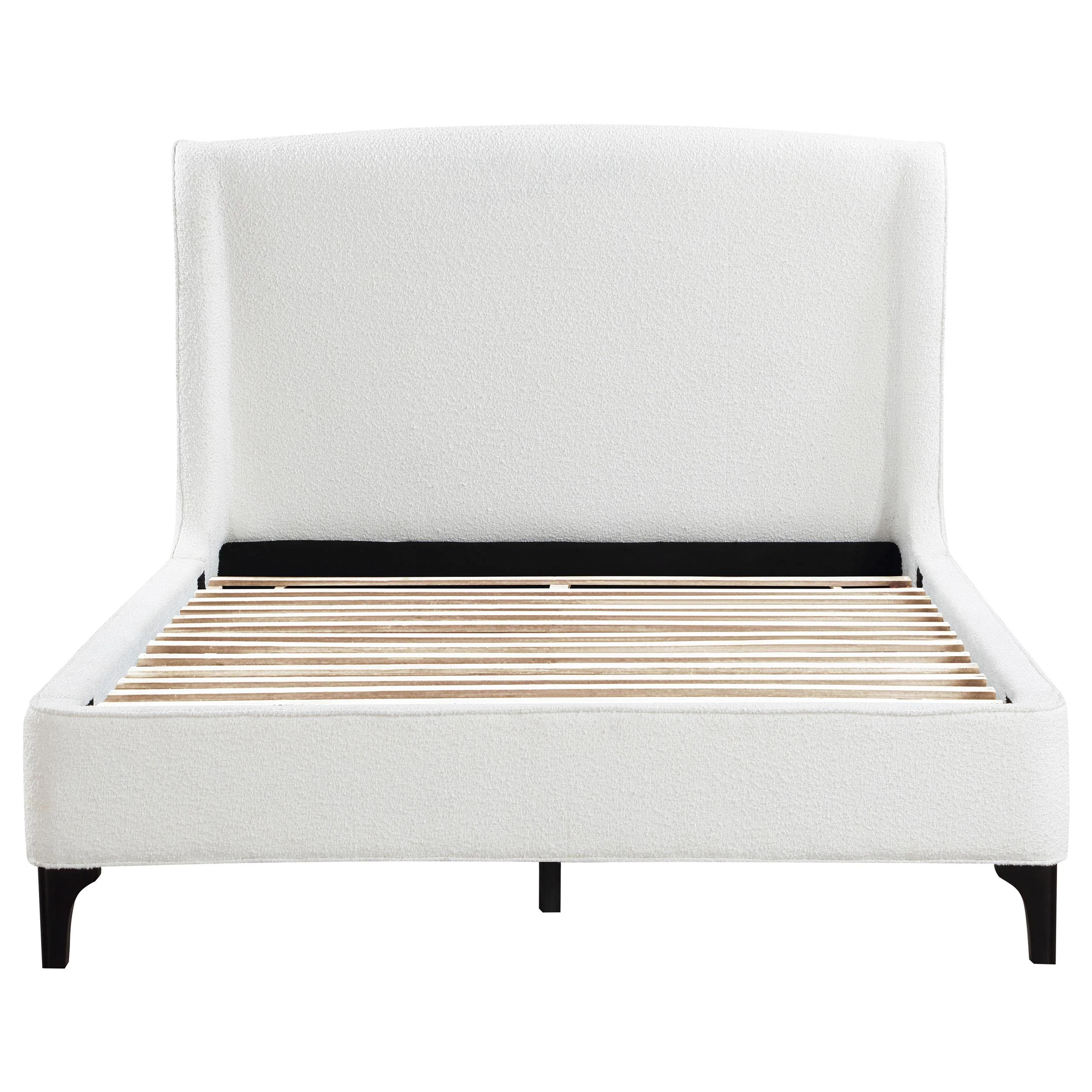 Coaster Furniture Mosby 306020Q Upholstered Queen Wingback Bed - Snow - Image 3