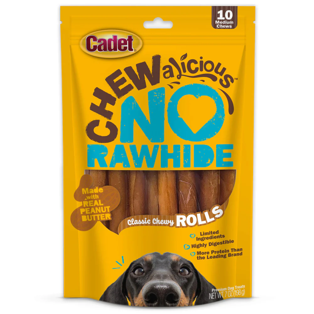 IMS Cadet No Hide Dog Chew Peanut Butter Rolls 10pk - Image 1