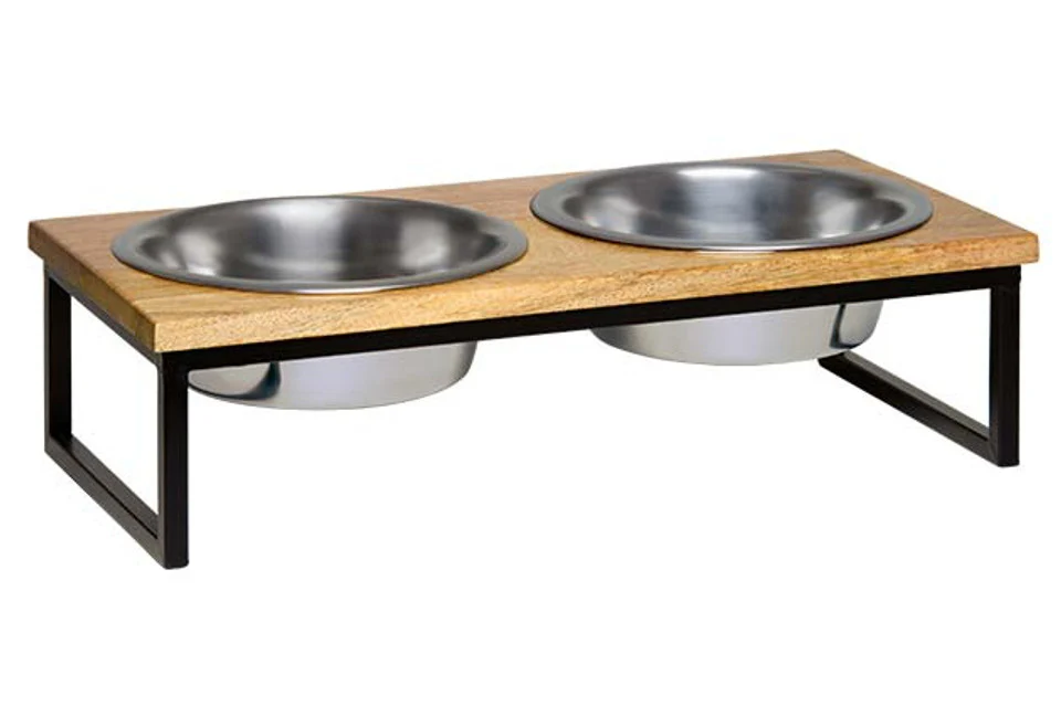 Loving Pets Natural Wooden Top Dog Diner 1qt - Image 1