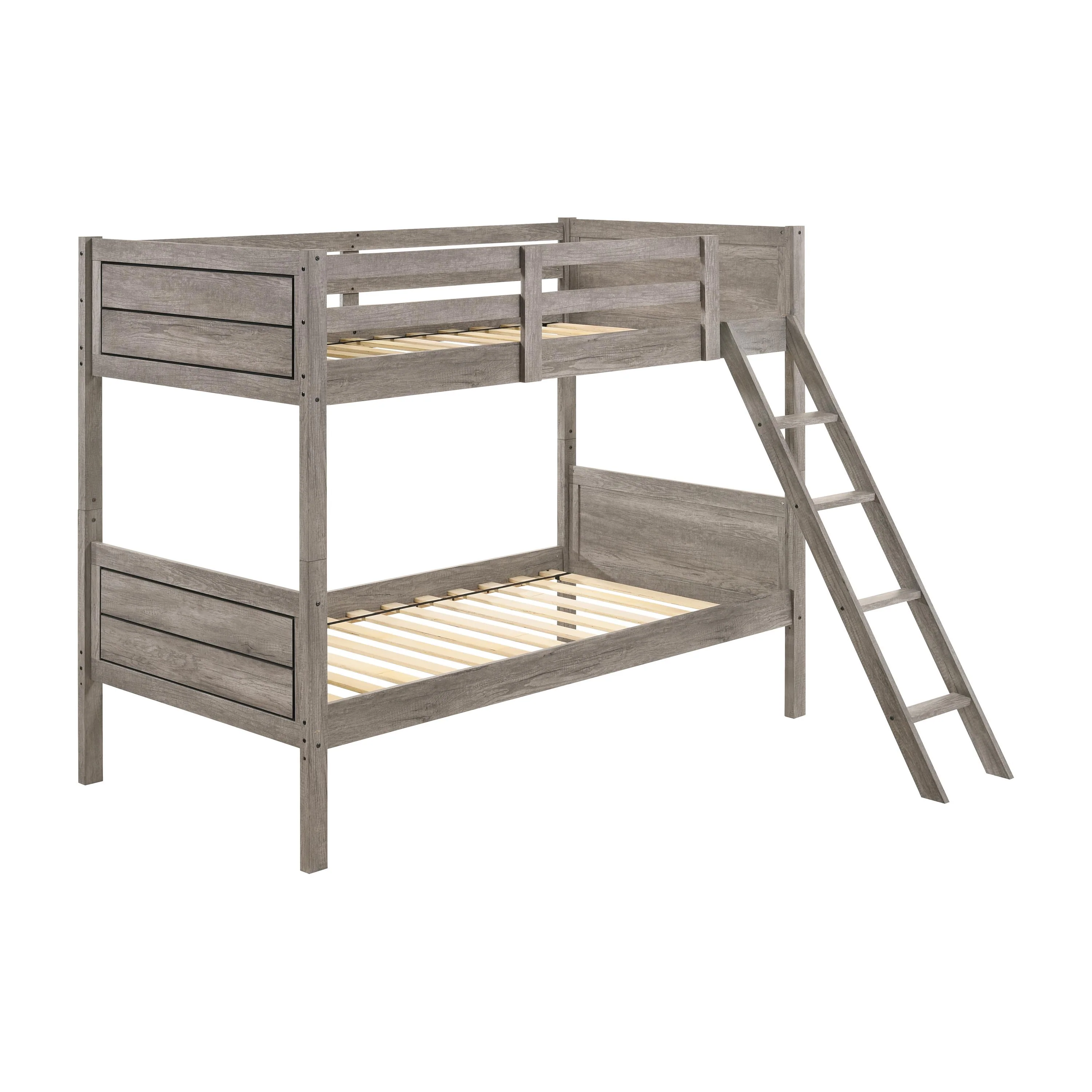 Coaster Furniture Ryder 400818 Wood Twin Over Twin Bunk Bed – Weathered Taupe