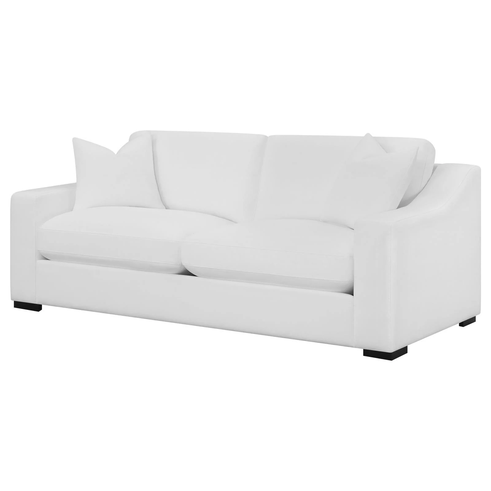 Coaster Furniture Ashlyn 509891 Upholstered Sloped Arm Sofa – White
