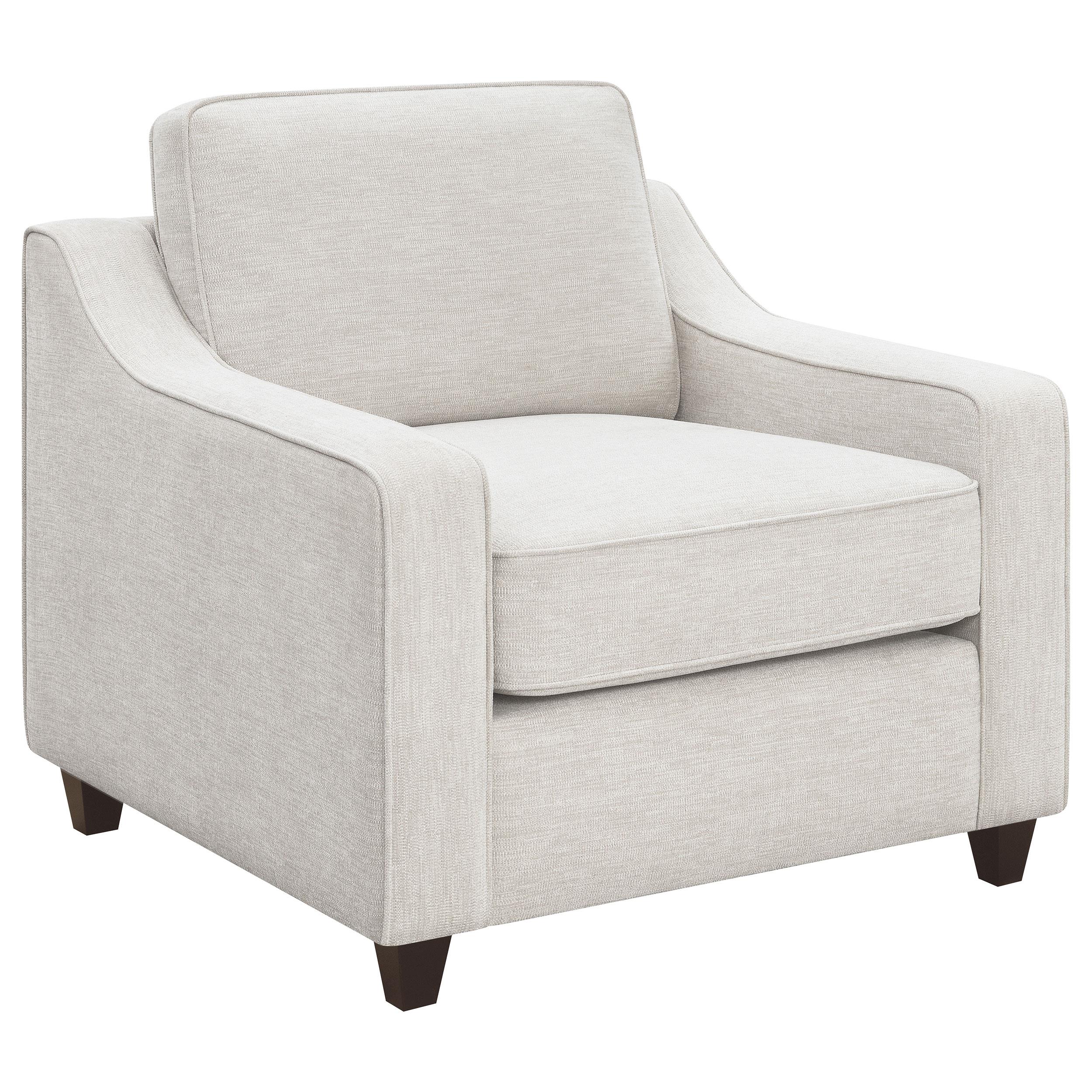 Coaster Furniture Christine 552063 Upholstered Sloped Arm Accent Chair – Beige