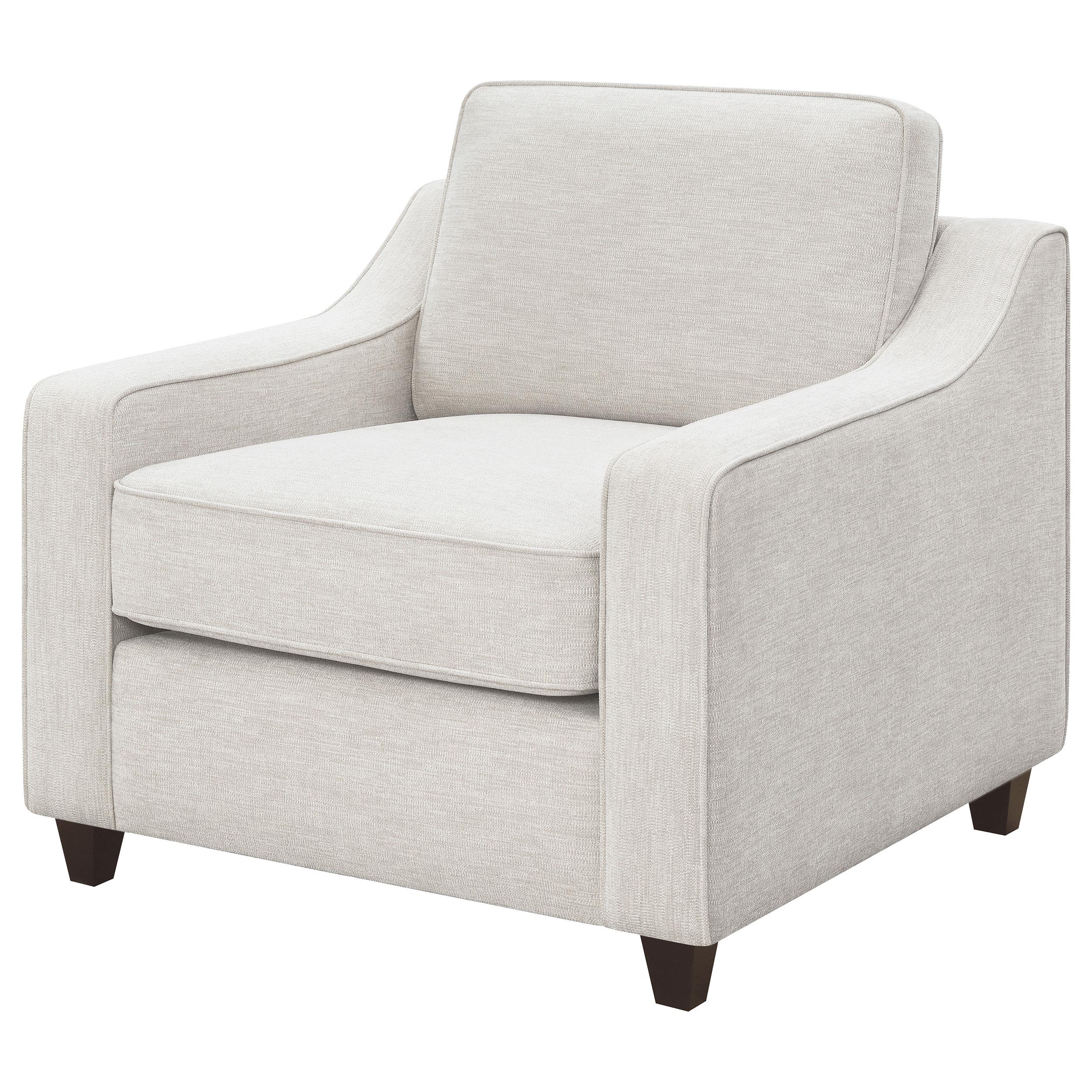Coaster Furniture Christine 552063 Upholstered Sloped Arm Accent Chair - Beige - Image 3