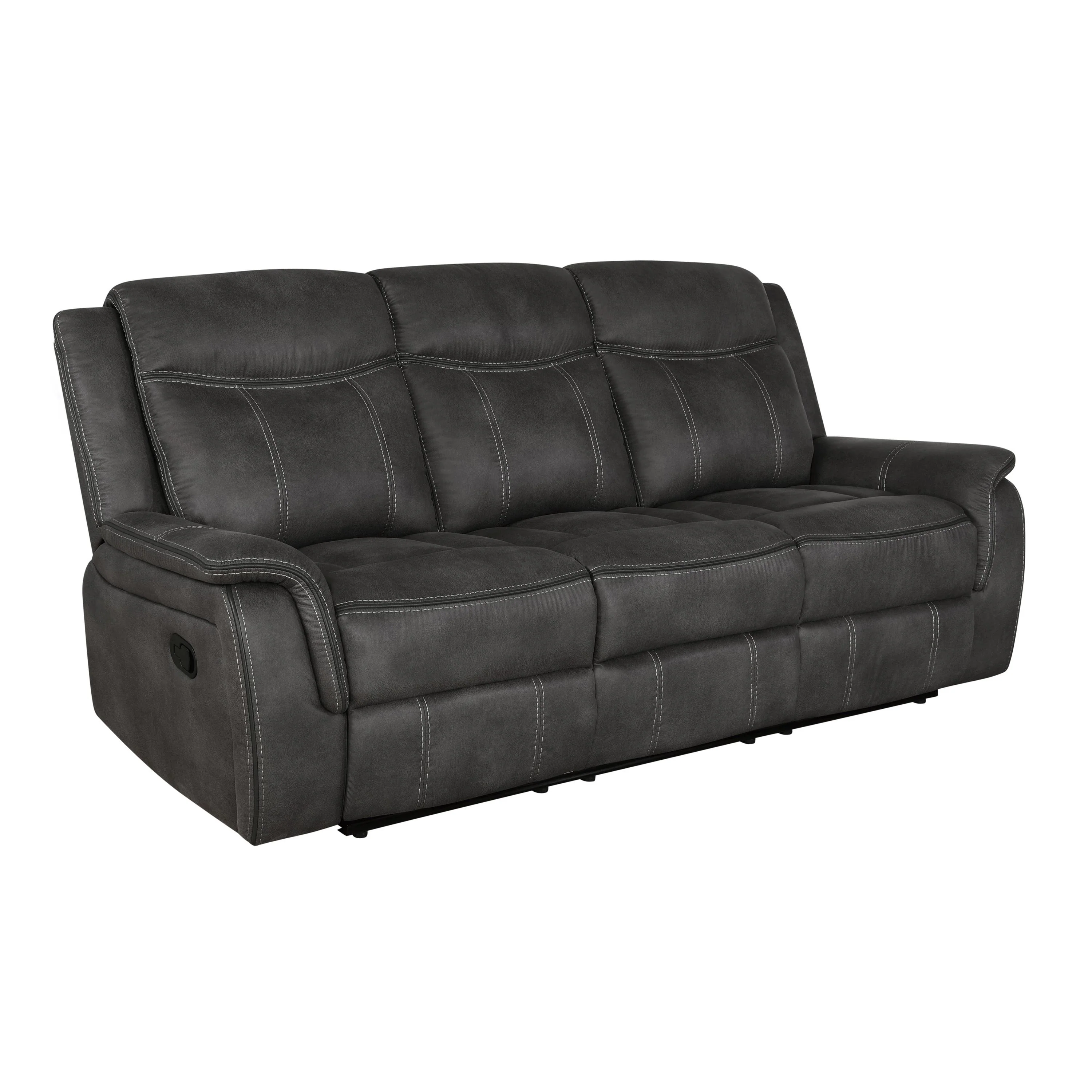 Coaster Furniture Lawrence 603504 Upholstered Padded Arm Reclining Sofa - Charcoal - Image 1