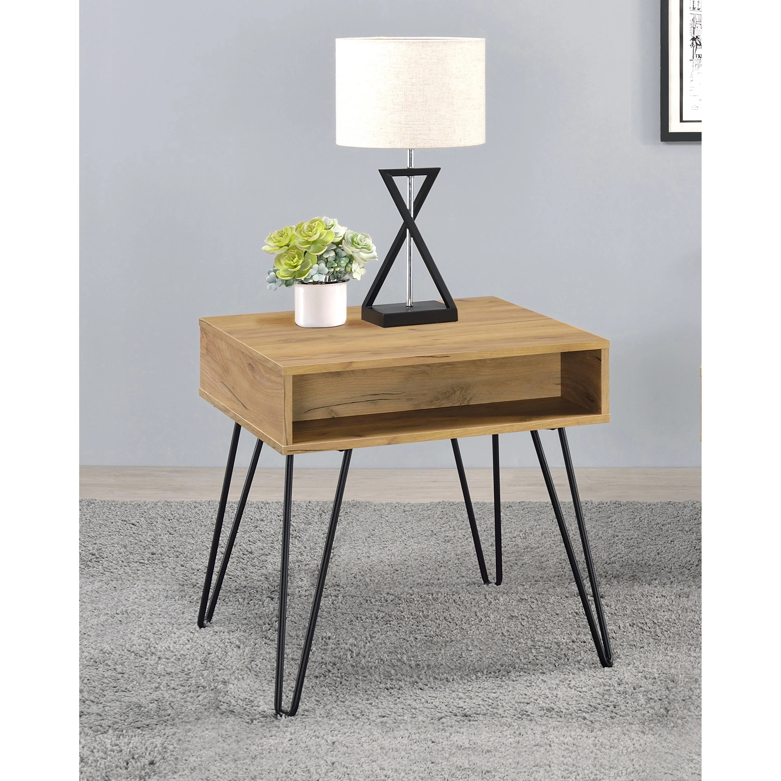 Coaster Furniture Fanning 723367 Engineered Wood Side End Table - Golden Oak - Image 3